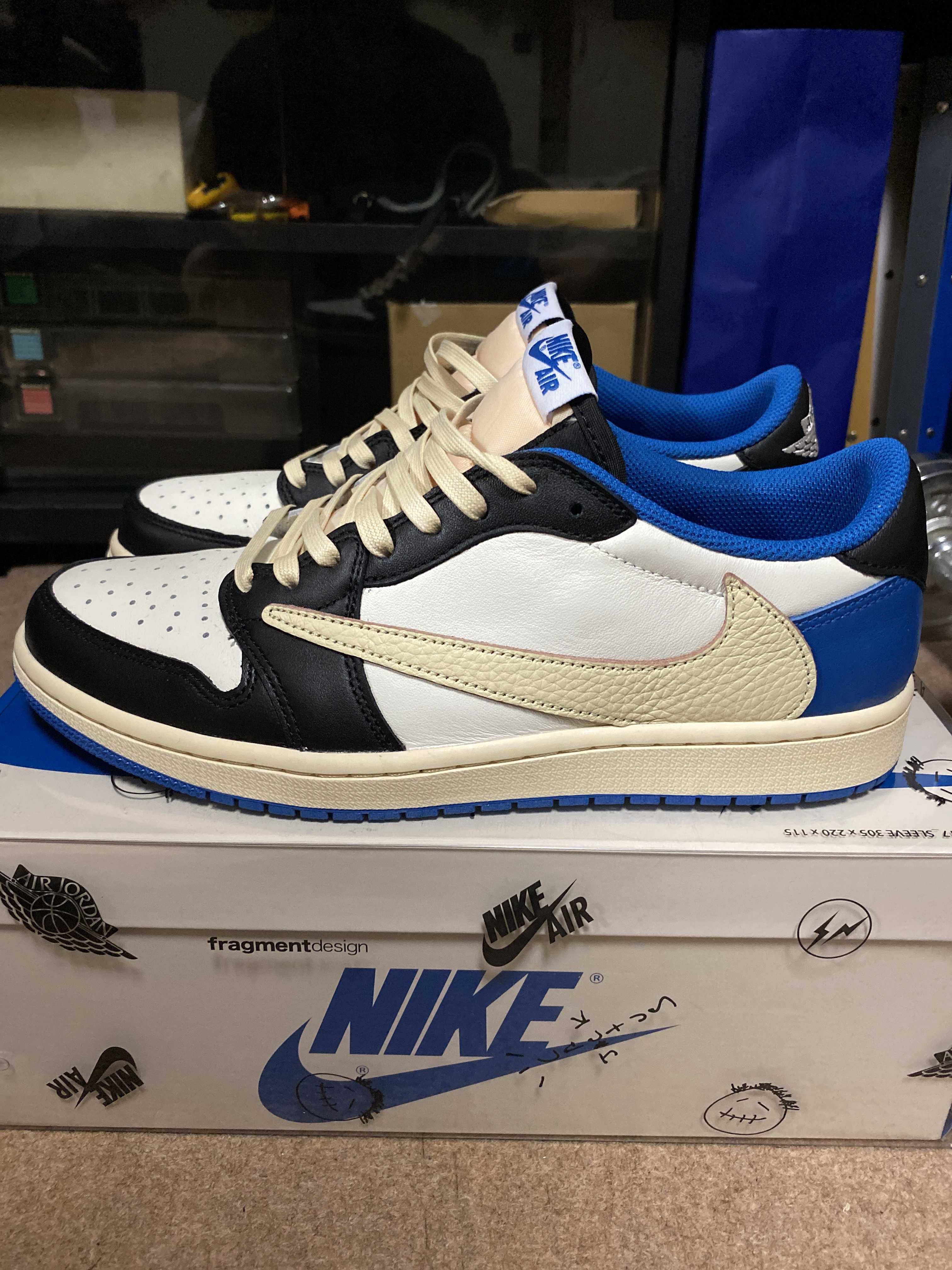 Travis Scott × fragment design × Nike Air Jordan 1 Low OG SP "Military Blue"
