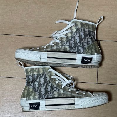 Dior B23 High Top Sneaker Dior Oblique Canvas "Clear"