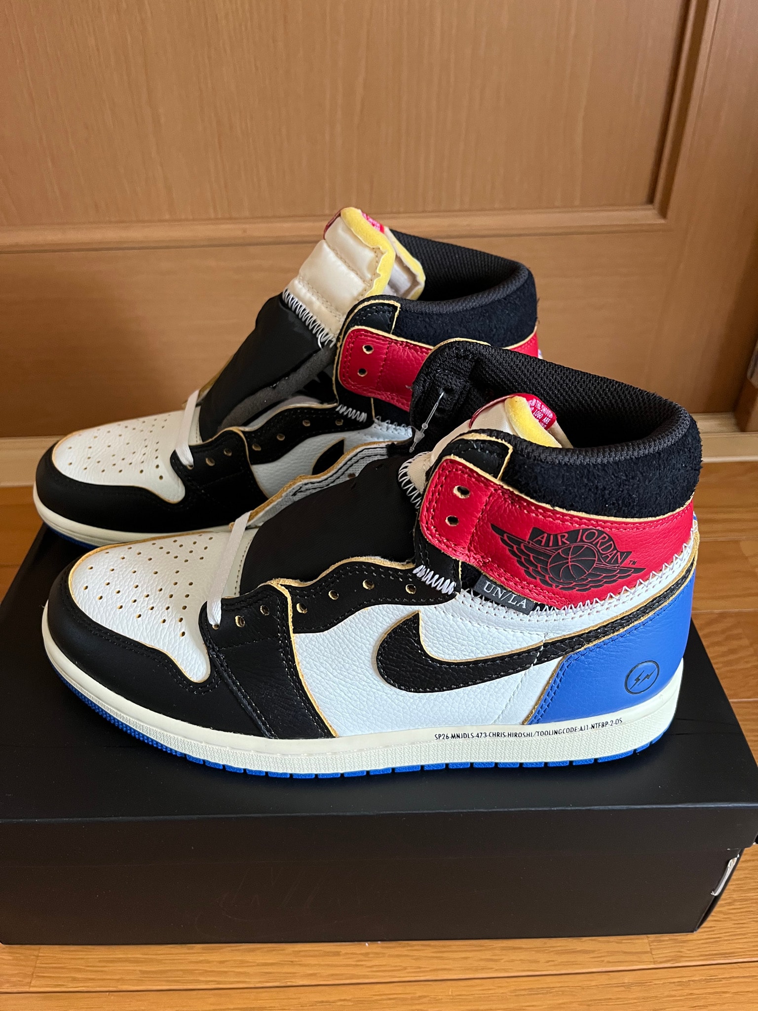 fragment design × UNION × Nike Air Jordan 1 High OG "Black/Varsity Red"