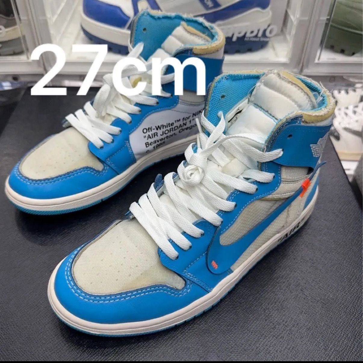 Off-White × Nike Air Jordan 1 High UNC "White/Dark Powder Blue"