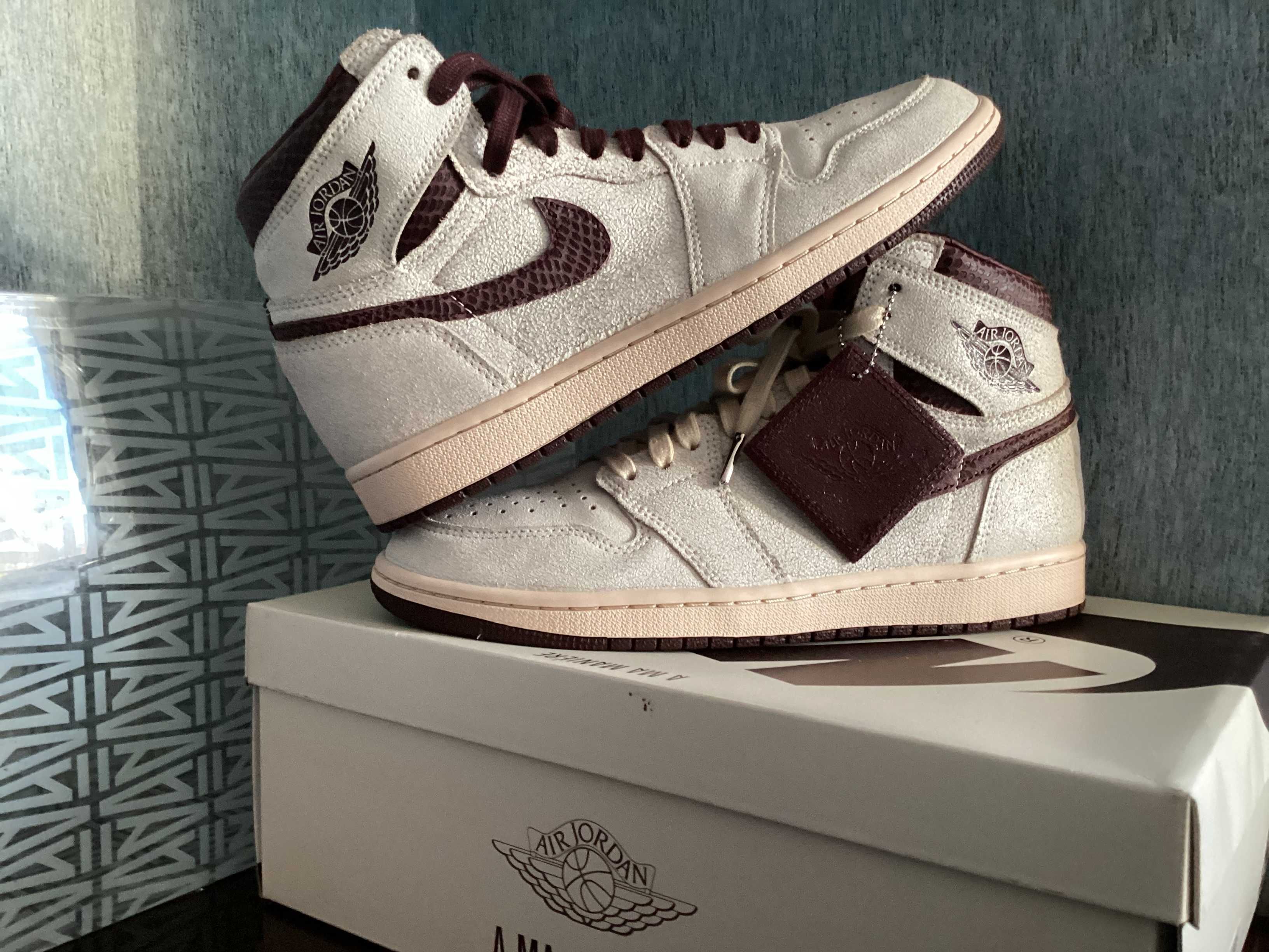 A Ma Maniere × Nike Air Jordan 1 Retro High OG "Sail and Burgundy"