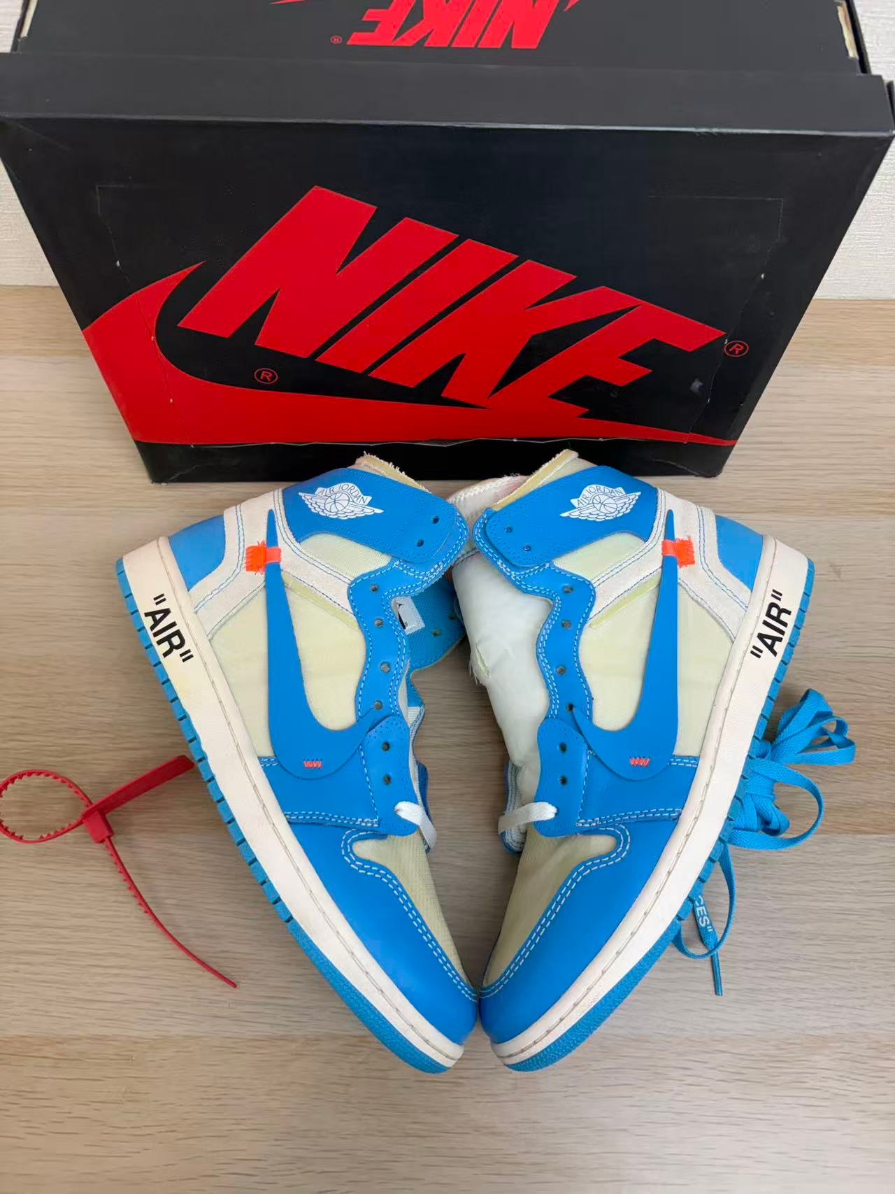 Off-White × Nike Air Jordan 1 High UNC "White/Dark Powder Blue"