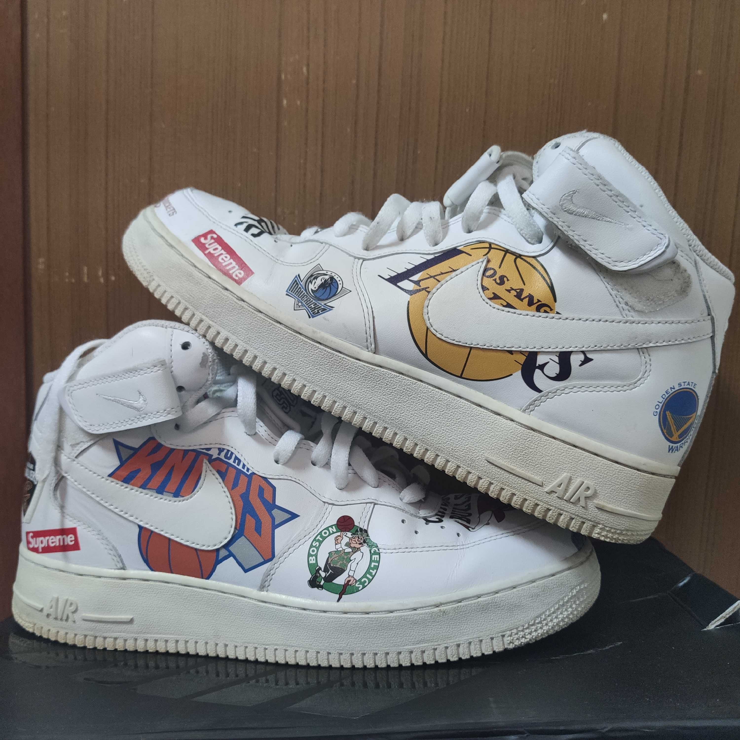 Supreme × NBA × Nike Air Force 1 Mid '07 "White"