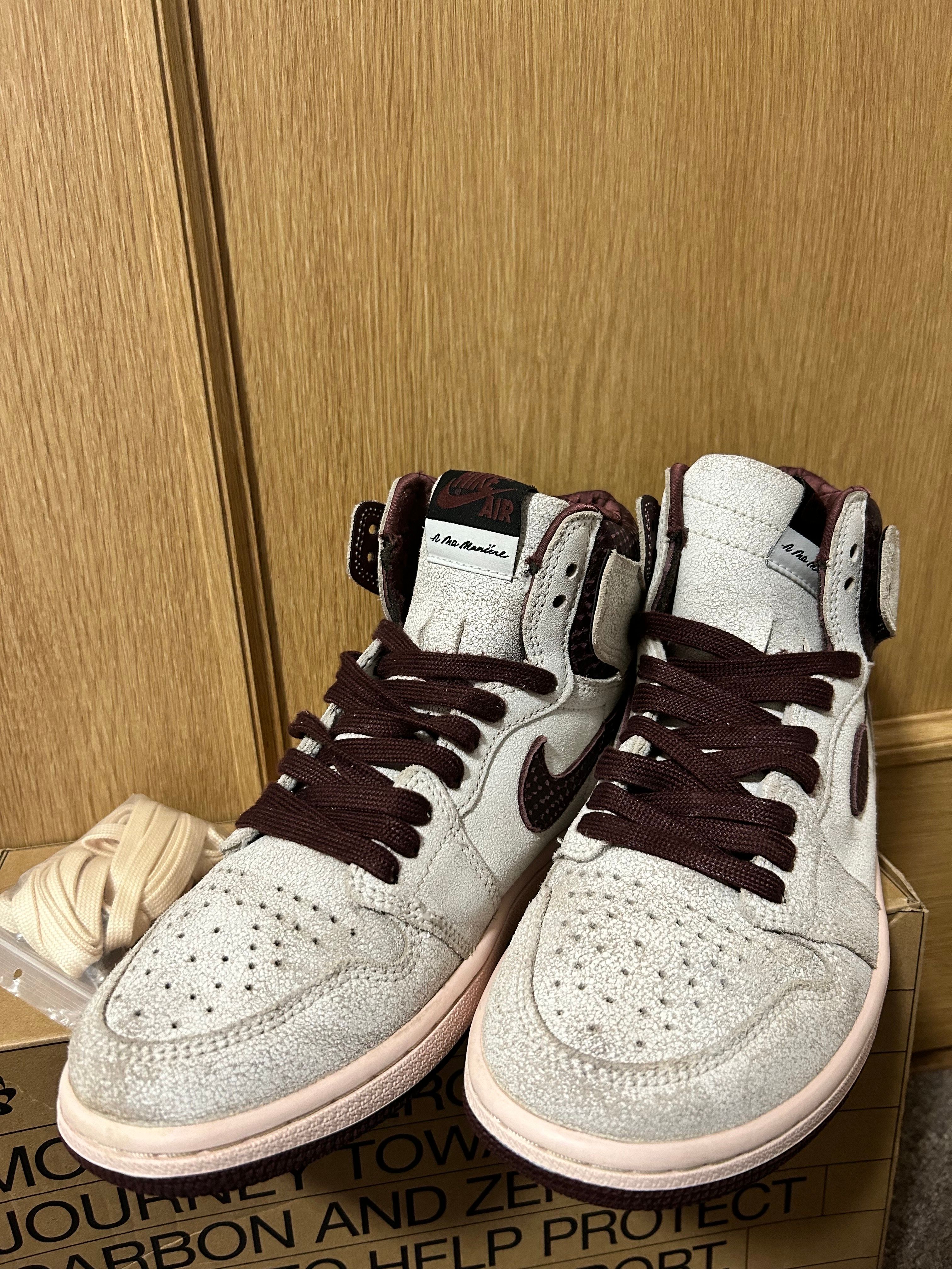 A Ma Maniere × Nike Air Jordan 1 Retro High OG "Sail and Burgundy"