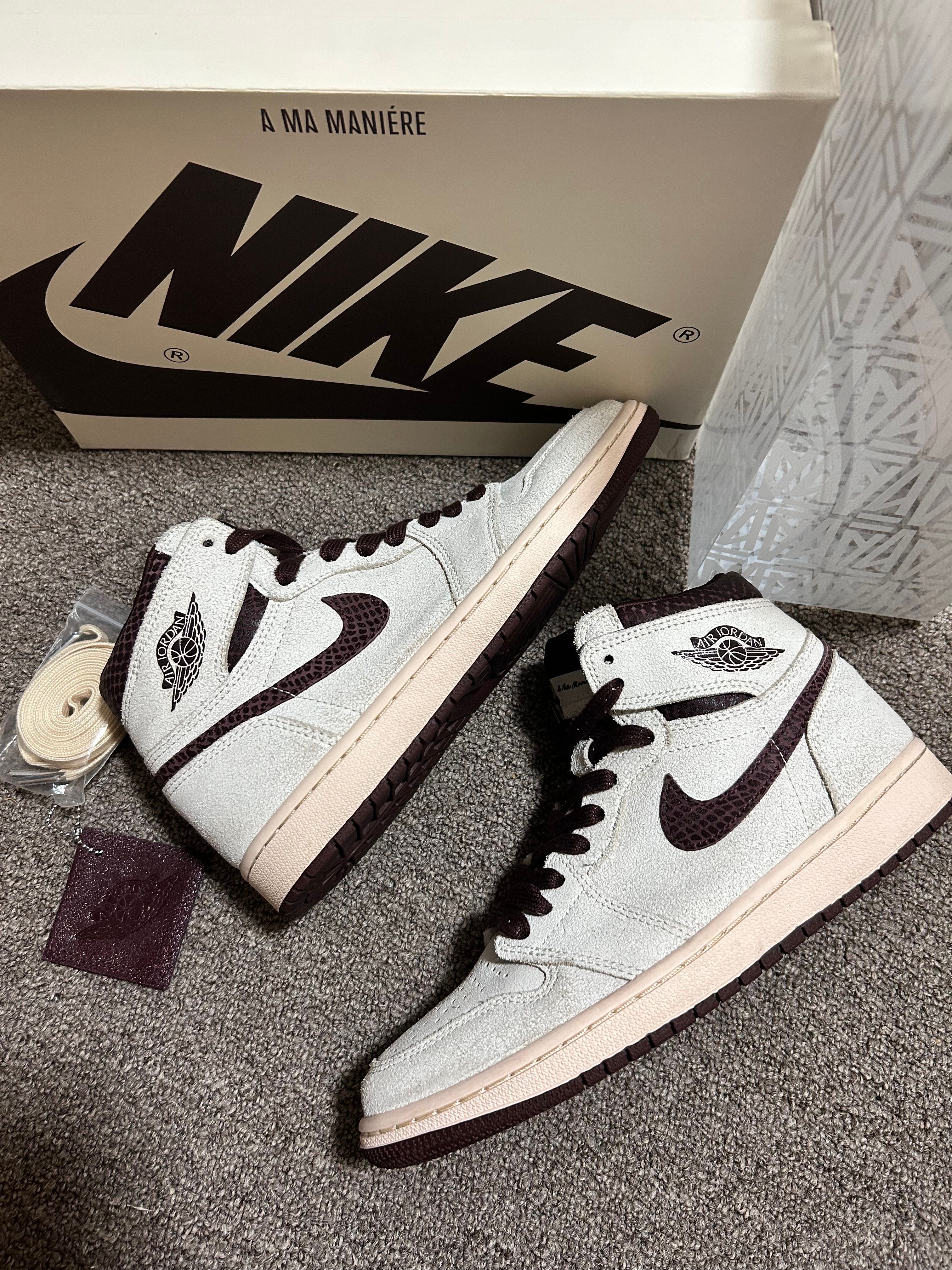 A Ma Maniere × Nike Air Jordan 1 Retro High OG "Sail and Burgundy"