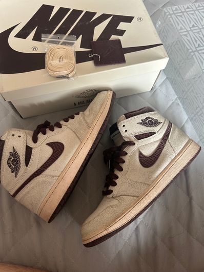 A Ma Maniere × Nike Air Jordan 1 Retro High OG "Sail and Burgundy"