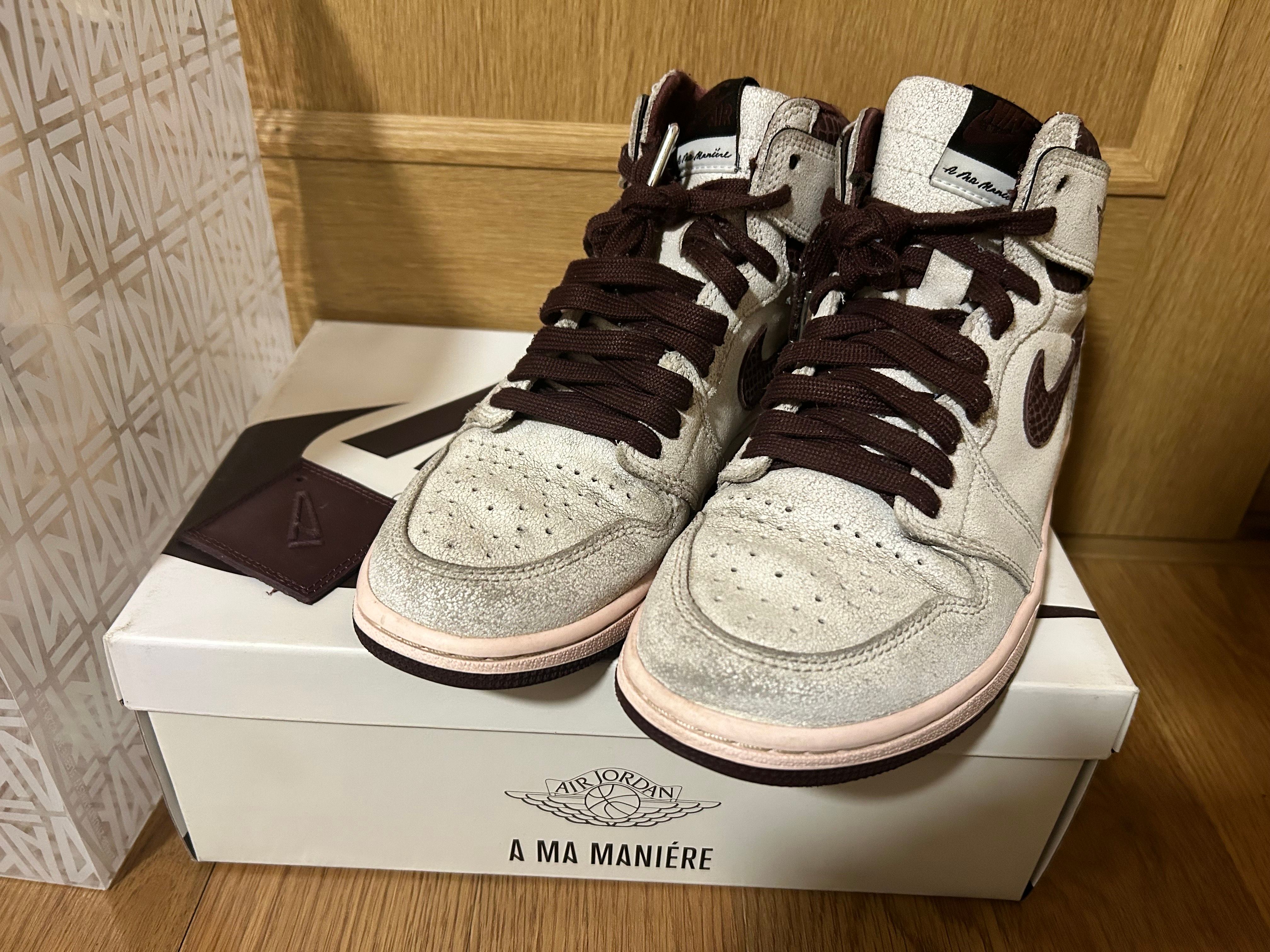 A Ma Maniere × Nike Air Jordan 1 Retro High OG "Sail and Burgundy"