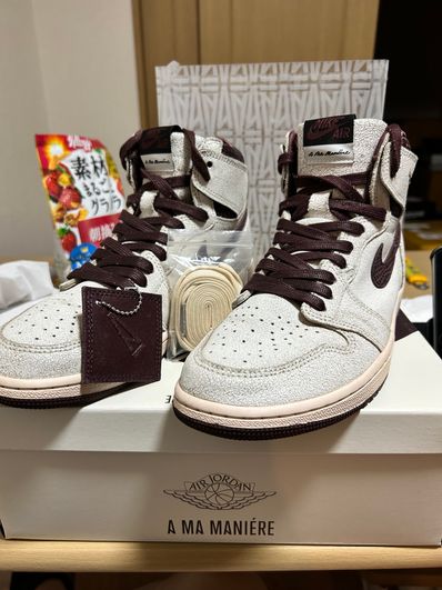 A Ma Maniere × Nike Air Jordan 1 Retro High OG "Sail and Burgundy"