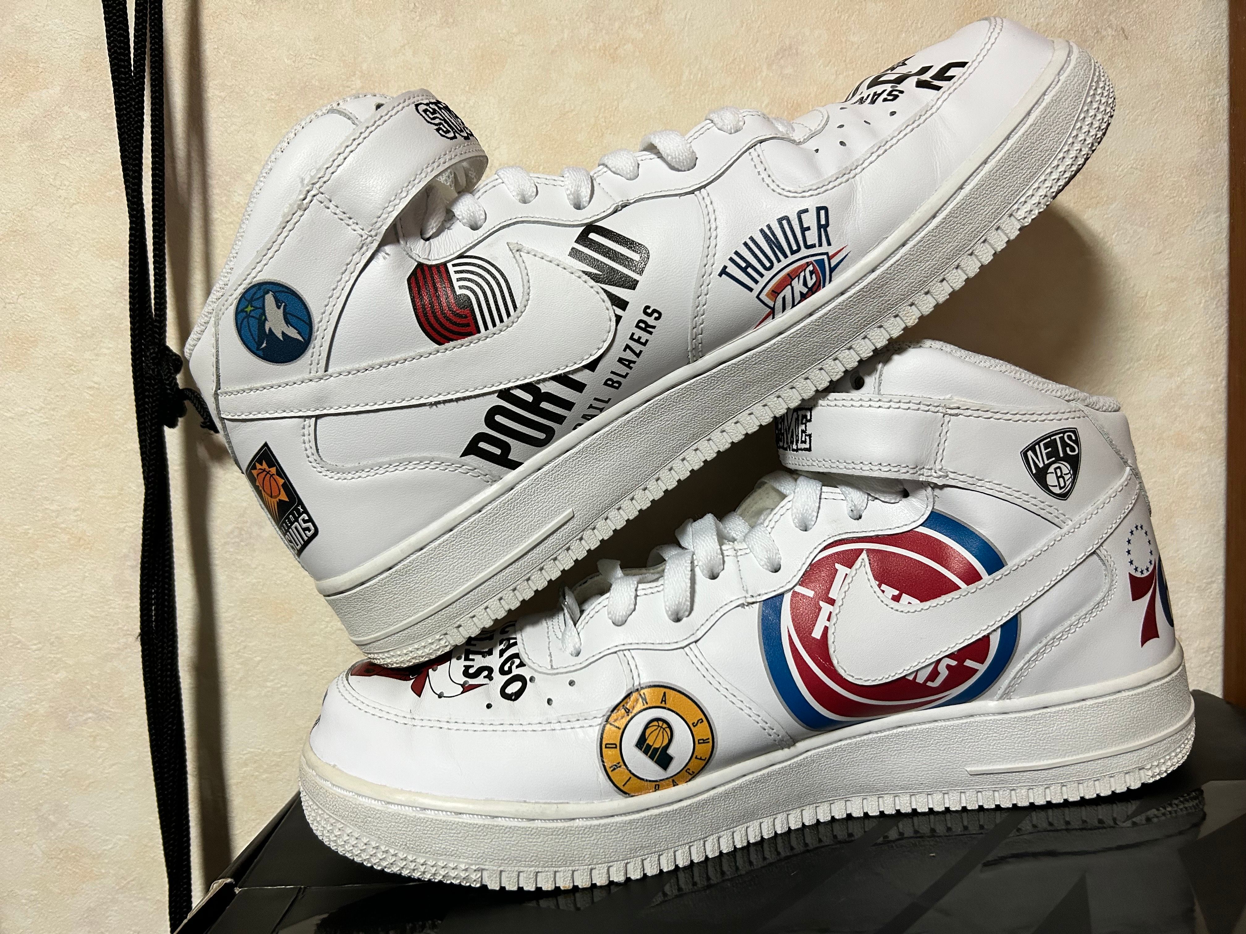 Supreme × NBA × Nike Air Force 1 Mid '07 "White"