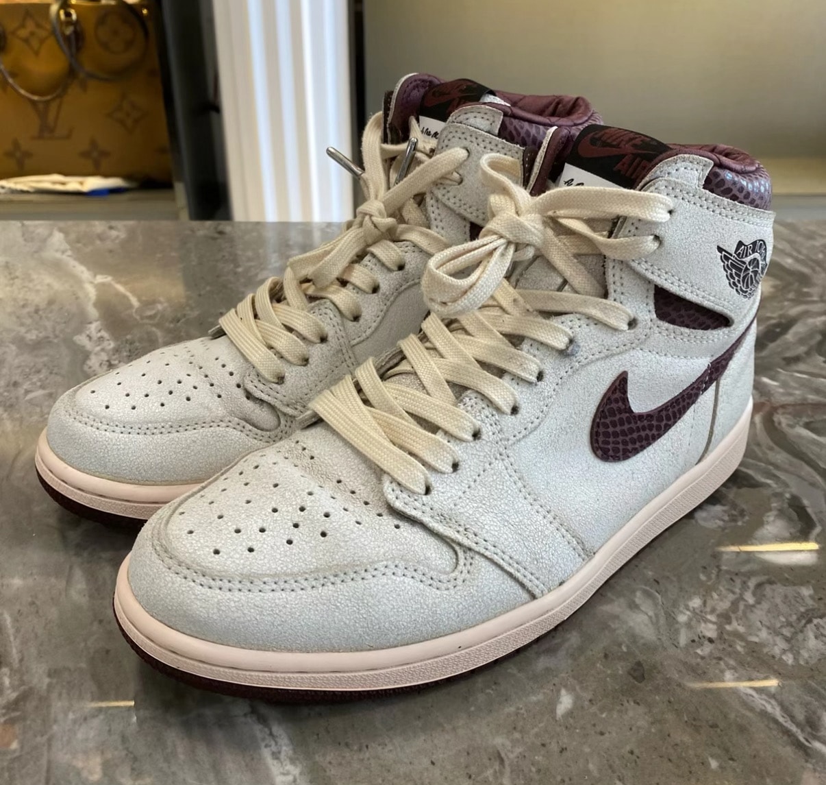 A Ma Maniere × Nike Air Jordan 1 Retro High OG "Sail and Burgundy"