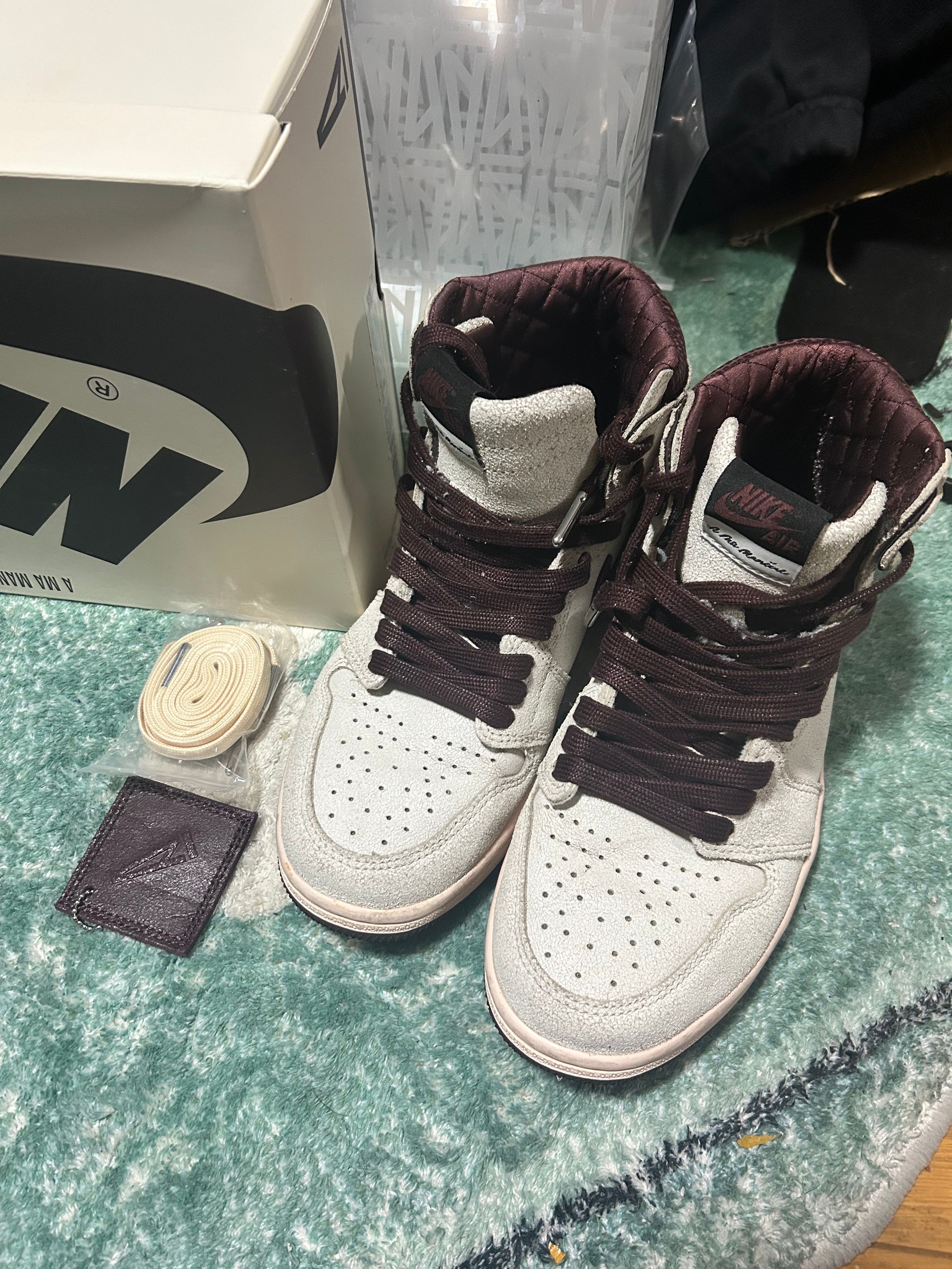 A Ma Maniere × Nike Air Jordan 1 Retro High OG "Sail and Burgundy"