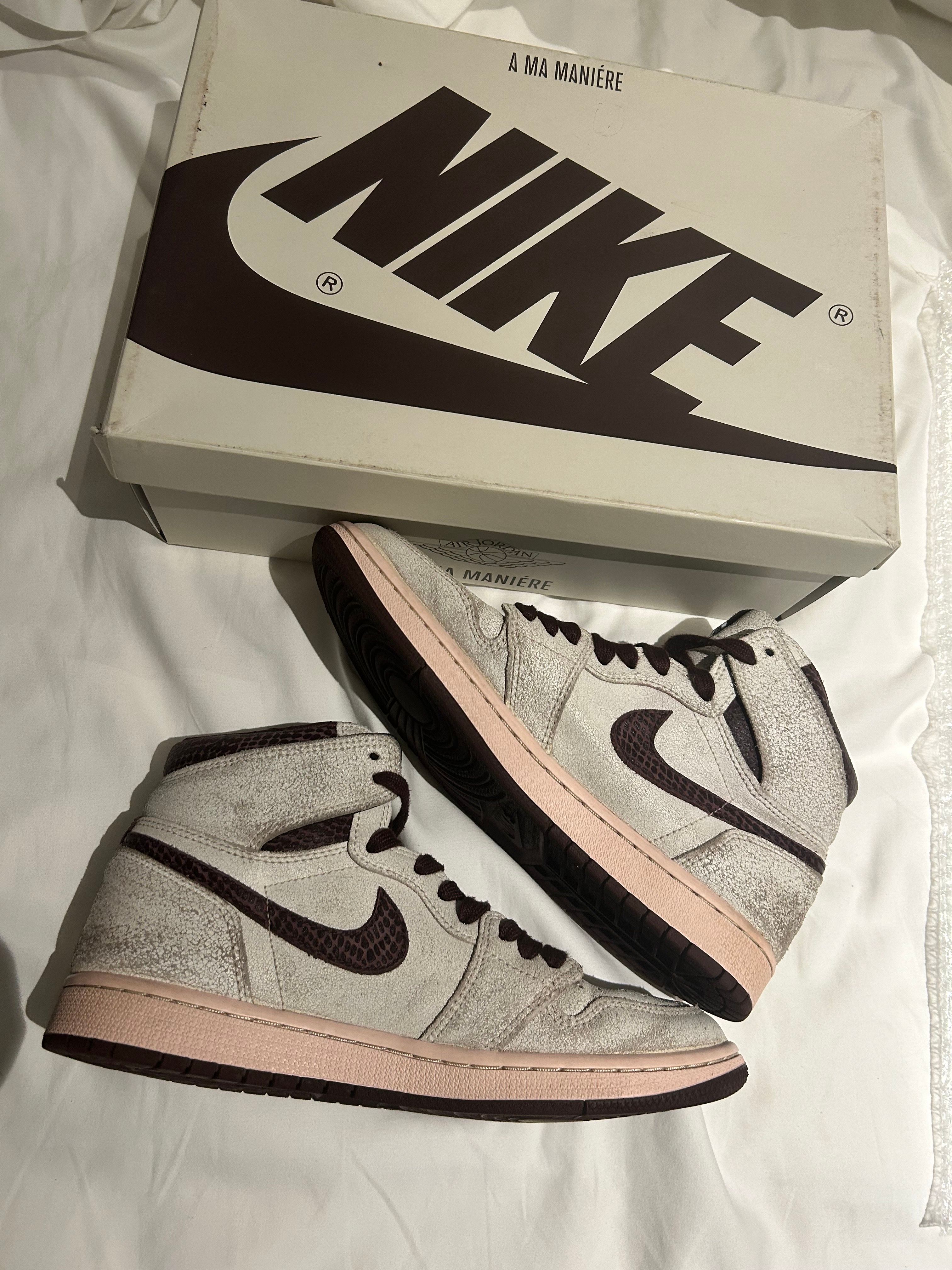 A Ma Maniere × Nike Air Jordan 1 Retro High OG "Sail and Burgundy"
