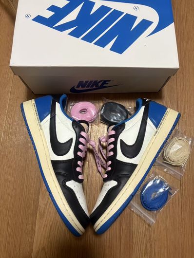 Travis Scott × fragment design × Nike Air Jordan 1 Low OG SP "Military Blue"