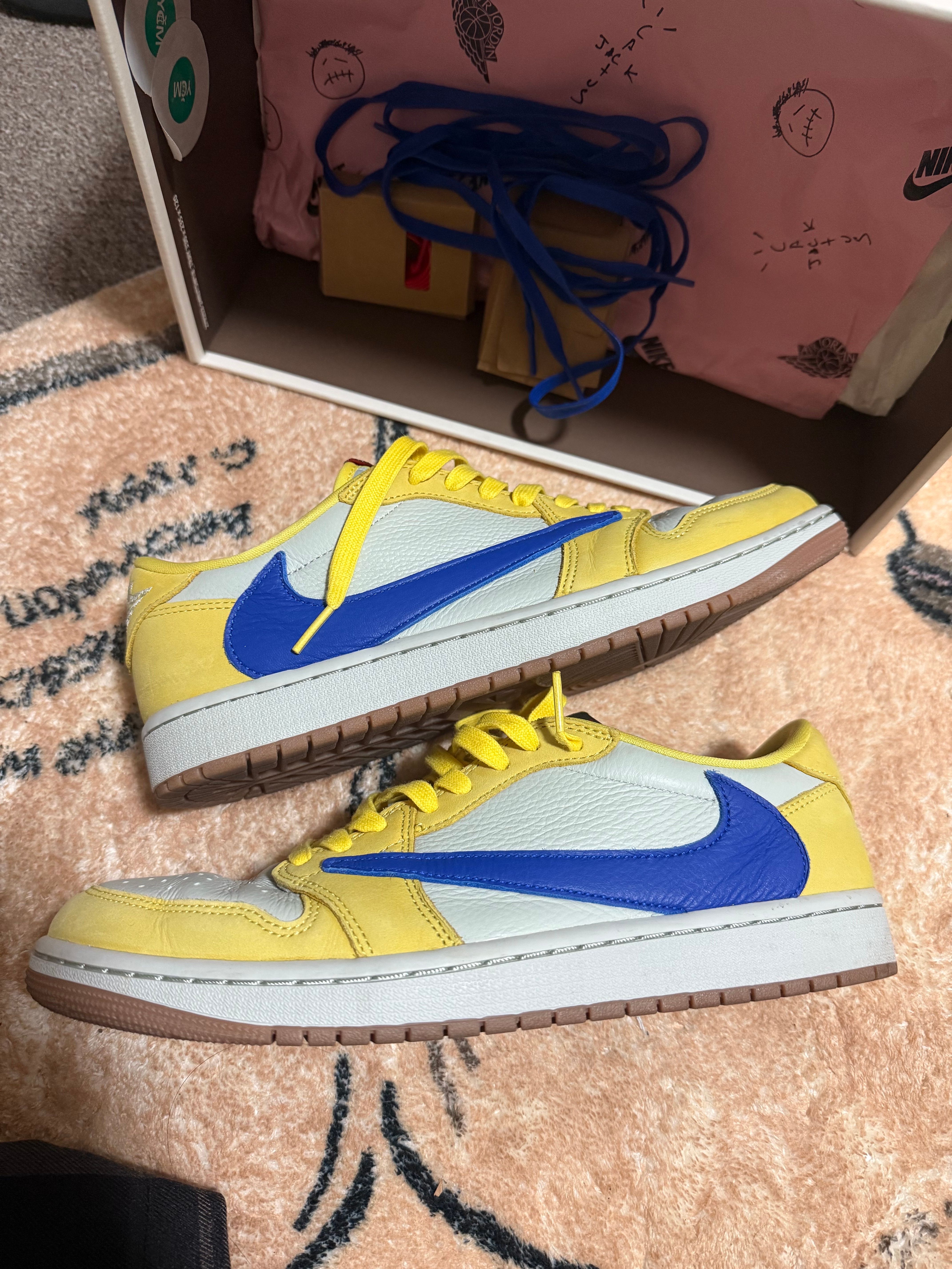 Travis Scott × Nike Women's Air Jordan 1 Retro Low OG "Canary"