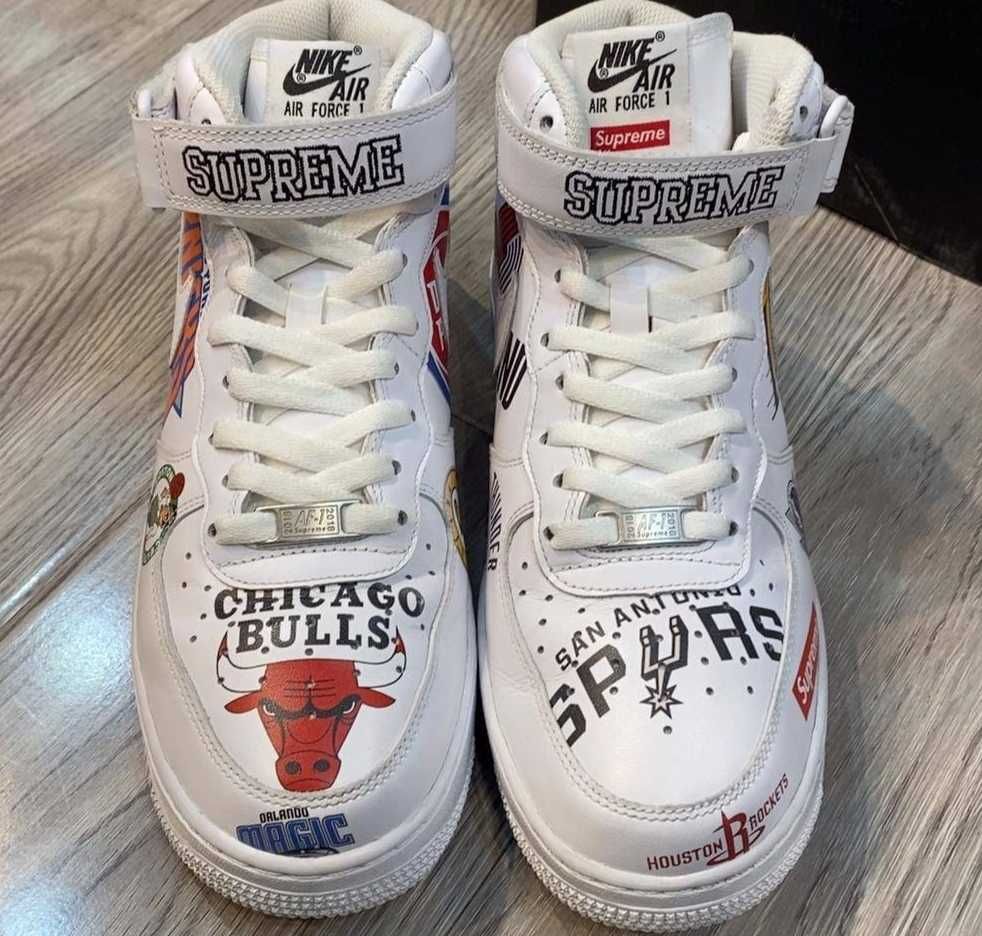 Supreme × NBA × Nike Air Force 1 Mid '07 "White"