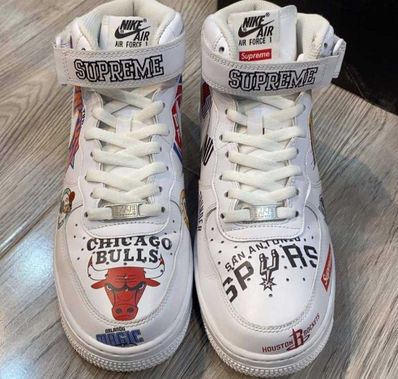 Supreme × NBA × Nike Air Force 1 Mid '07 "White"