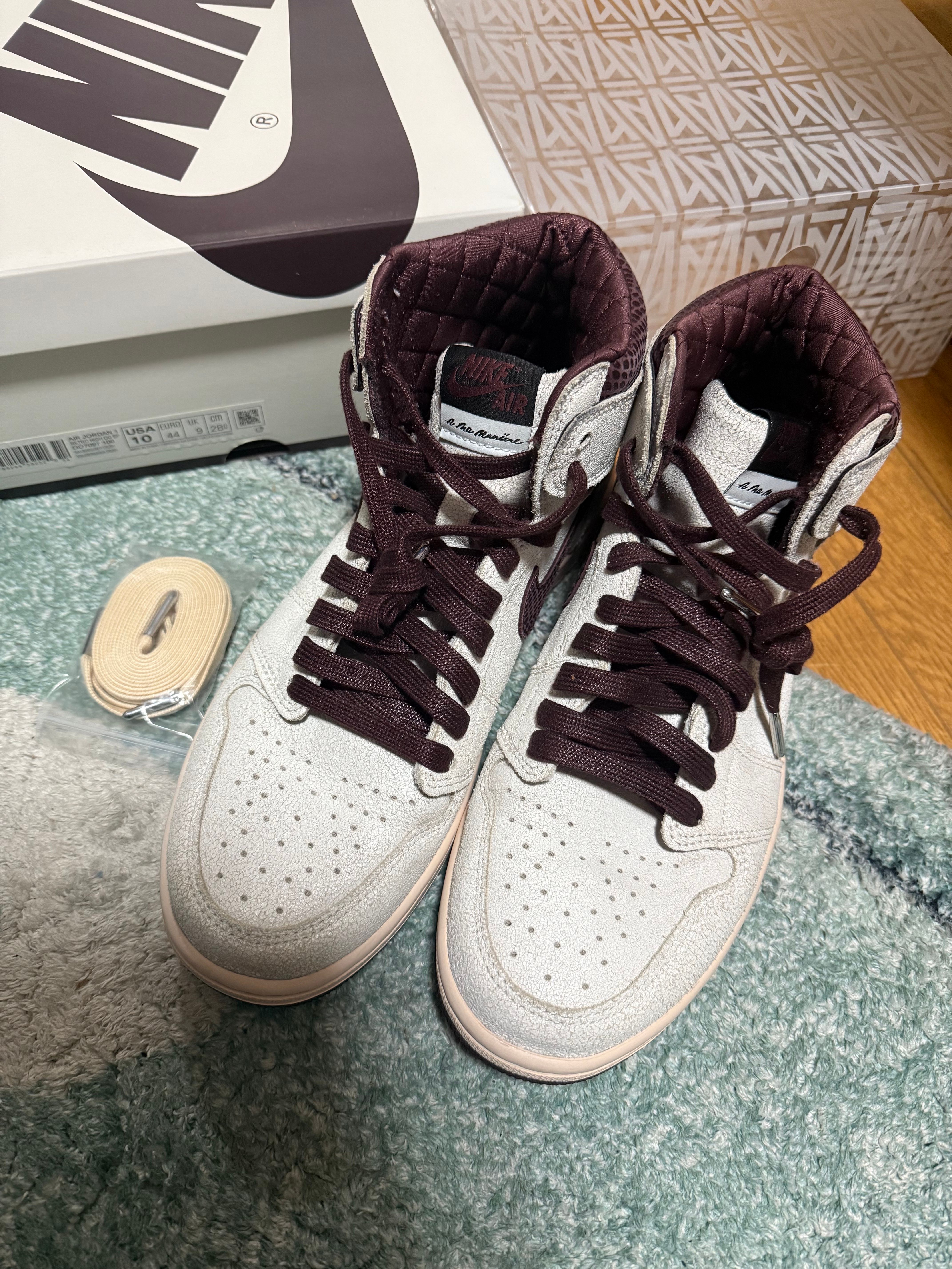 A Ma Maniere × Nike Air Jordan 1 Retro High OG "Sail and Burgundy"