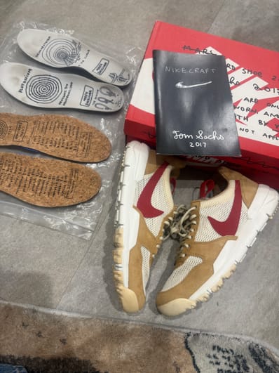 Tom Sachs × Nike Mars Yard 2.0 "Natural/Sport Red-Maple"