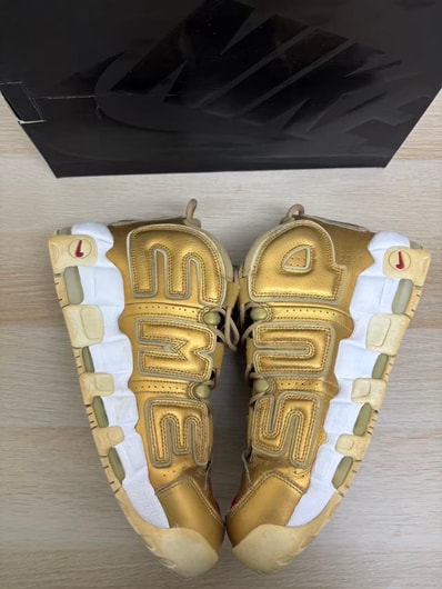 Supreme × Nike Air More Uptempo "Metallic Gold"