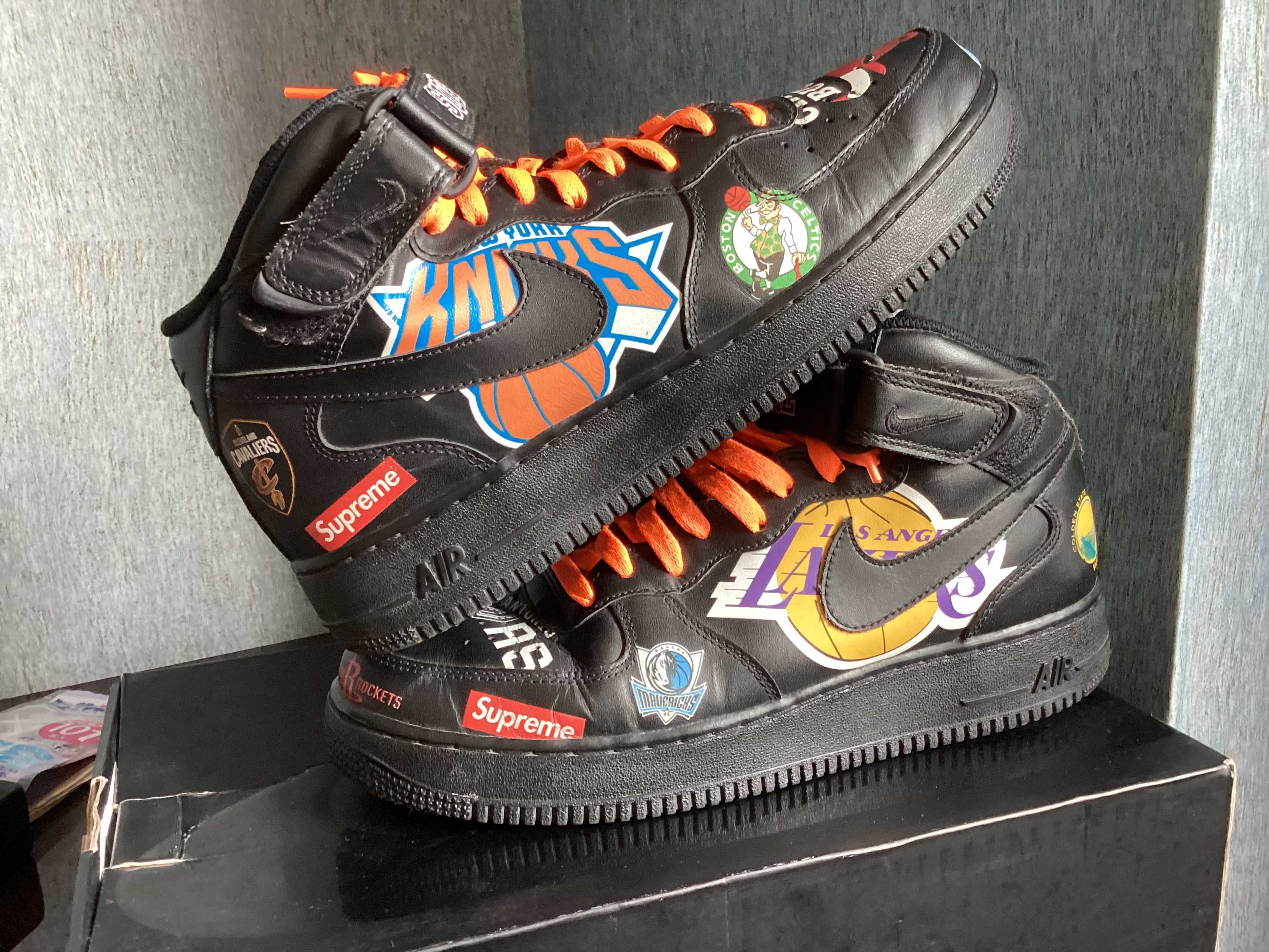Supreme × NBA × Nike Air Force 1 Mid '07 "Black"