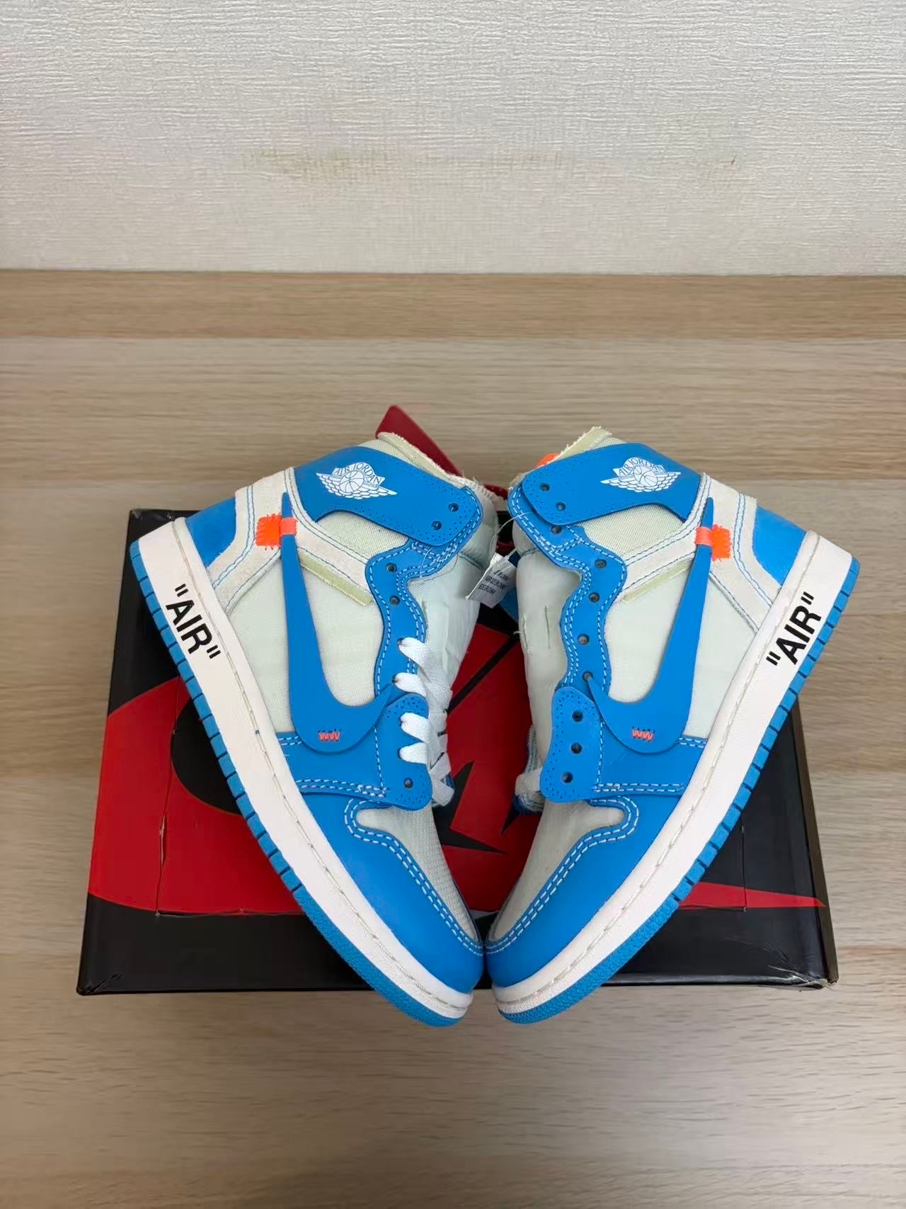 Off-White × Nike Air Jordan 1 High UNC "White/Dark Powder Blue"