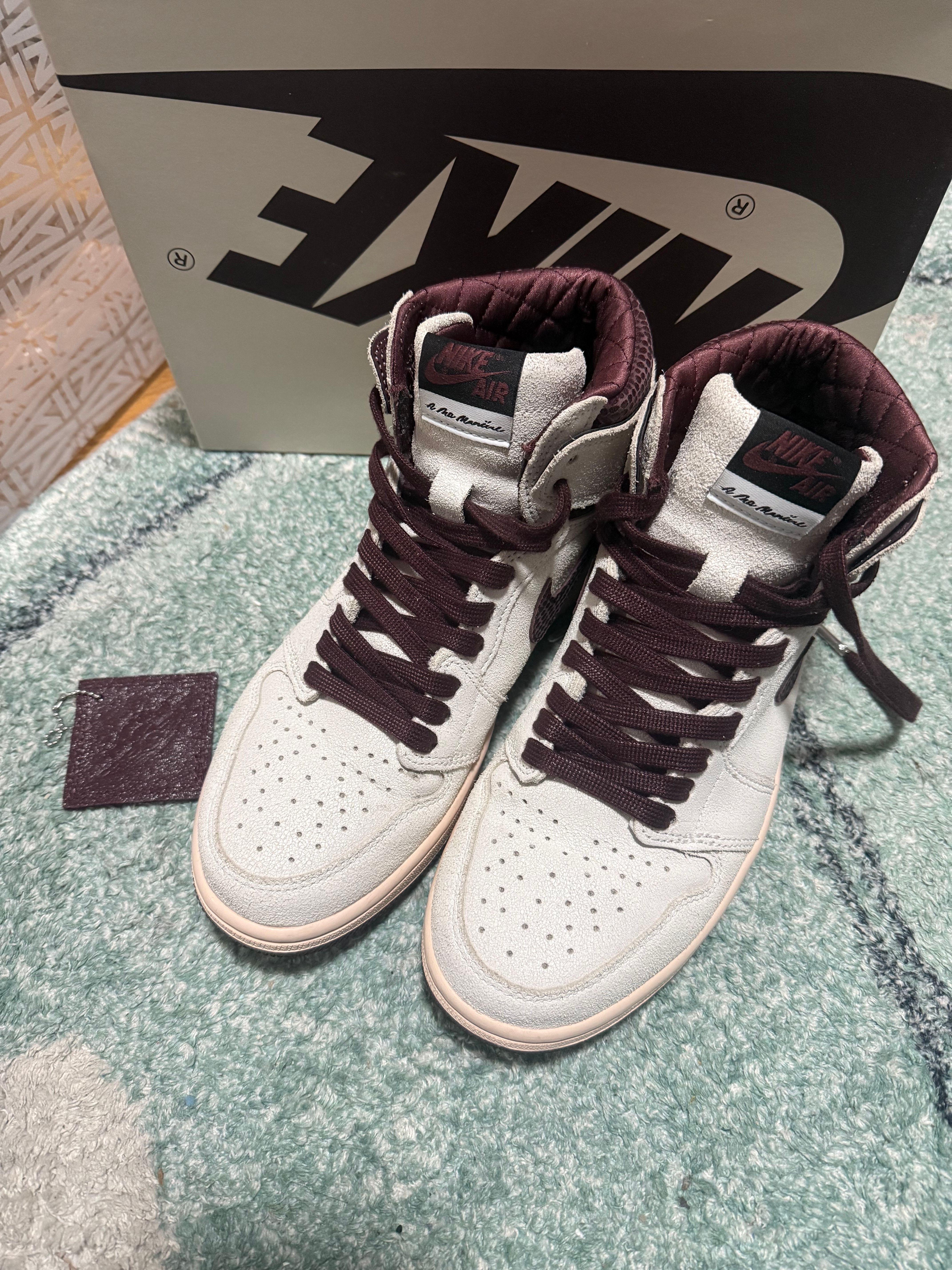 A Ma Maniere × Nike Air Jordan 1 Retro High OG "Sail and Burgundy"