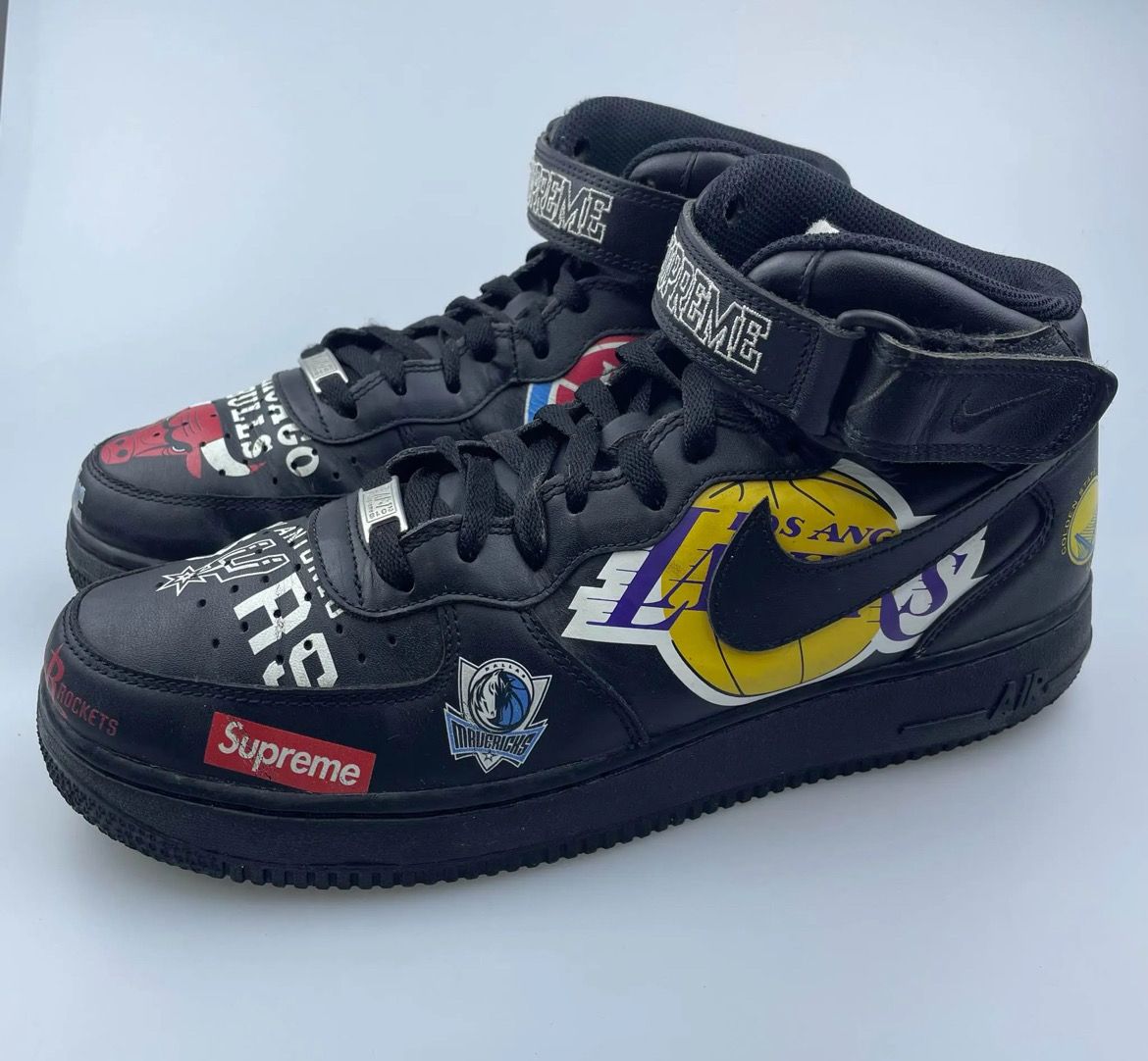 Supreme × NBA × Nike Air Force 1 Mid '07 "Black"