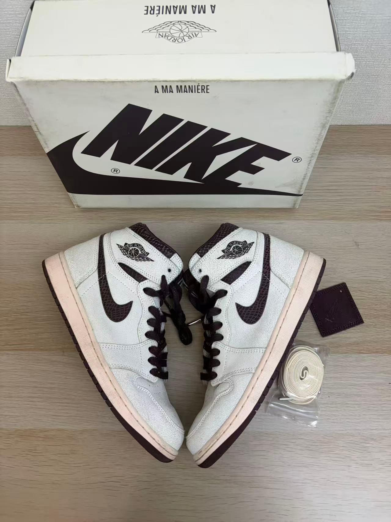 A Ma Maniere × Nike Air Jordan 1 Retro High OG "Sail and Burgundy"