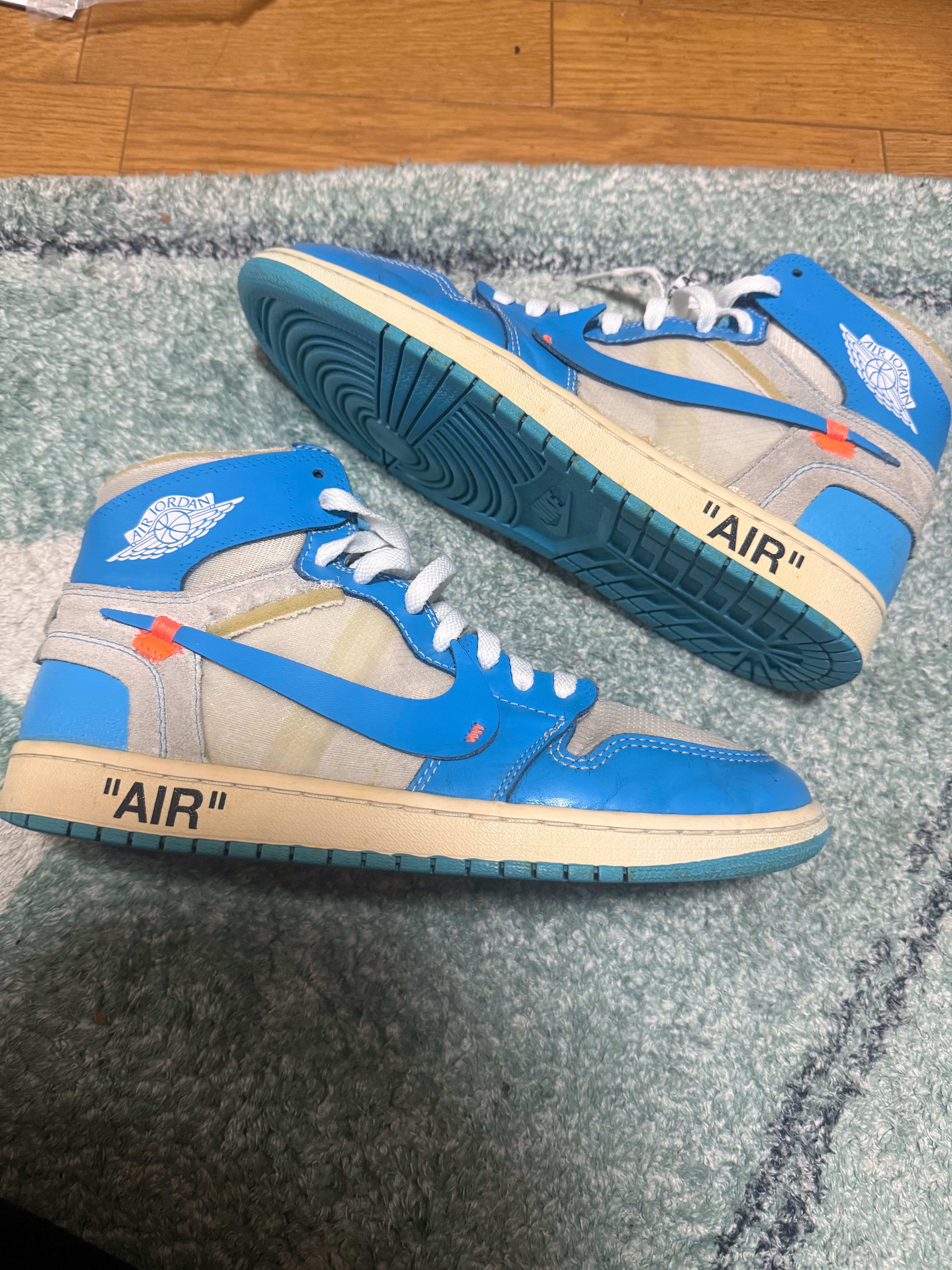 Off-White × Nike Air Jordan 1 High UNC "White/Dark Powder Blue"