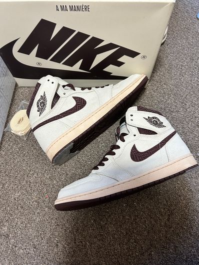 A Ma Maniere × Nike Air Jordan 1 Retro High OG "Sail and Burgundy"