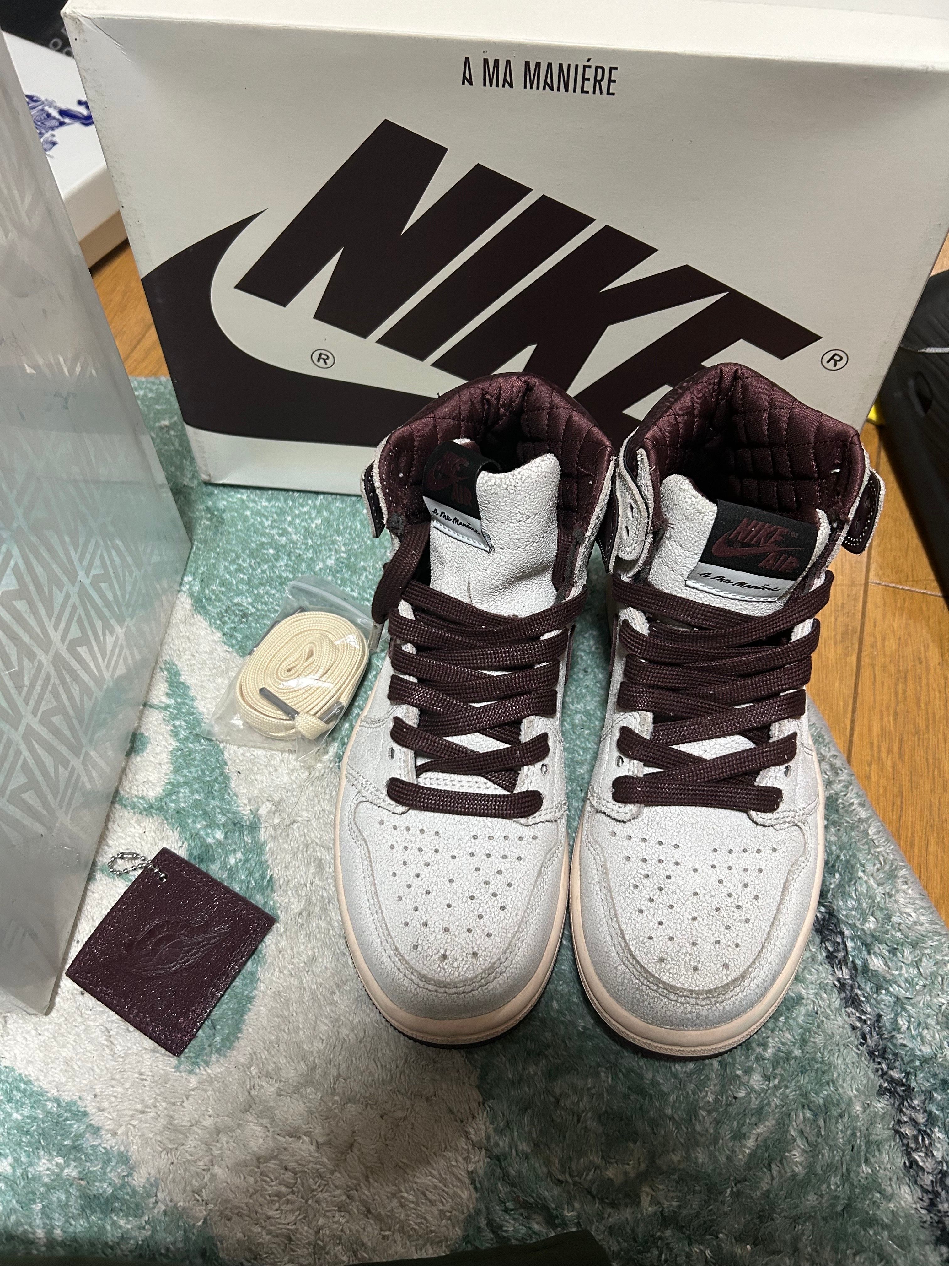 A Ma Maniere × Nike Air Jordan 1 Retro High OG "Sail and Burgundy"