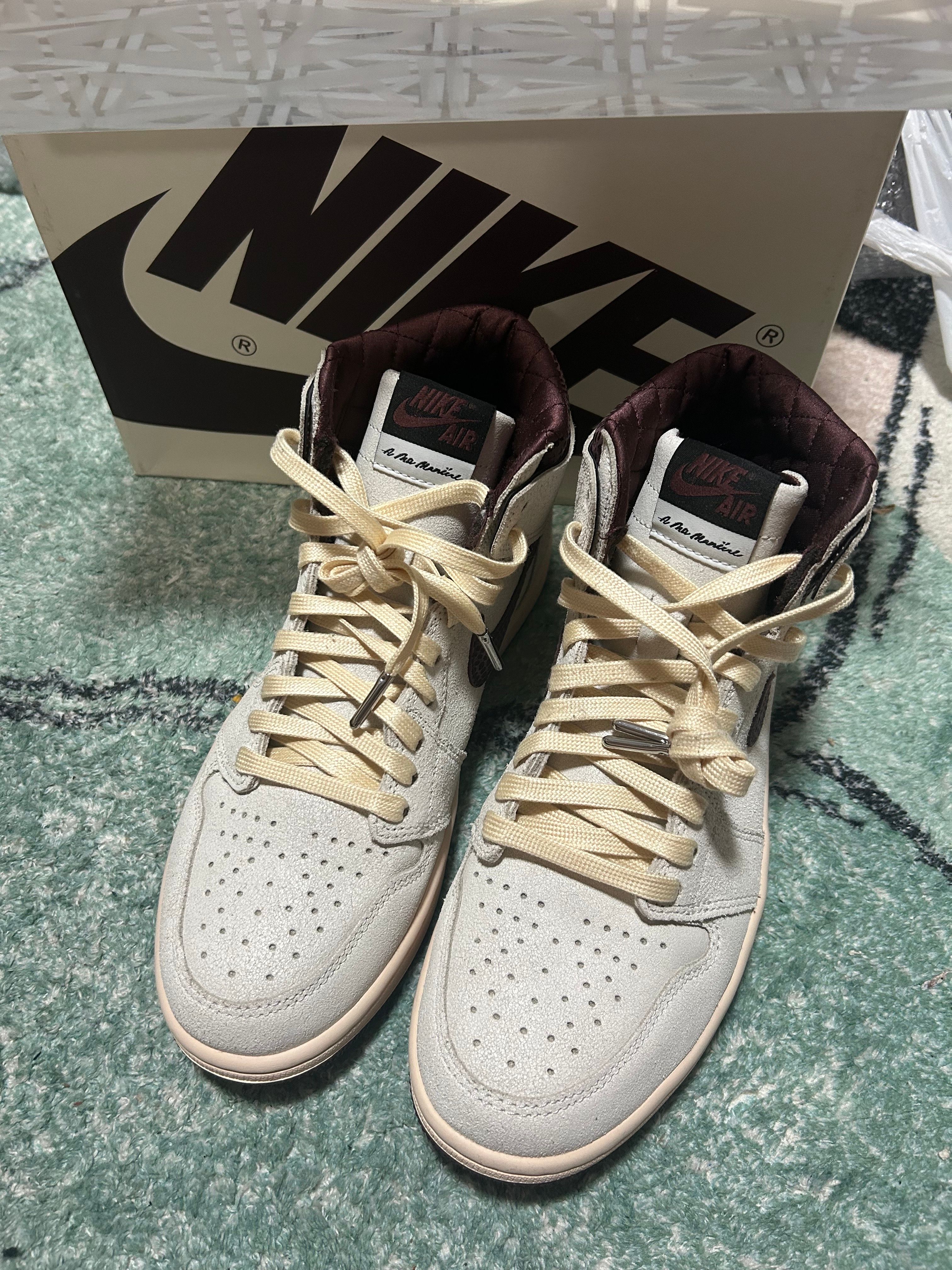 A Ma Maniere × Nike Air Jordan 1 Retro High OG "Sail and Burgundy"