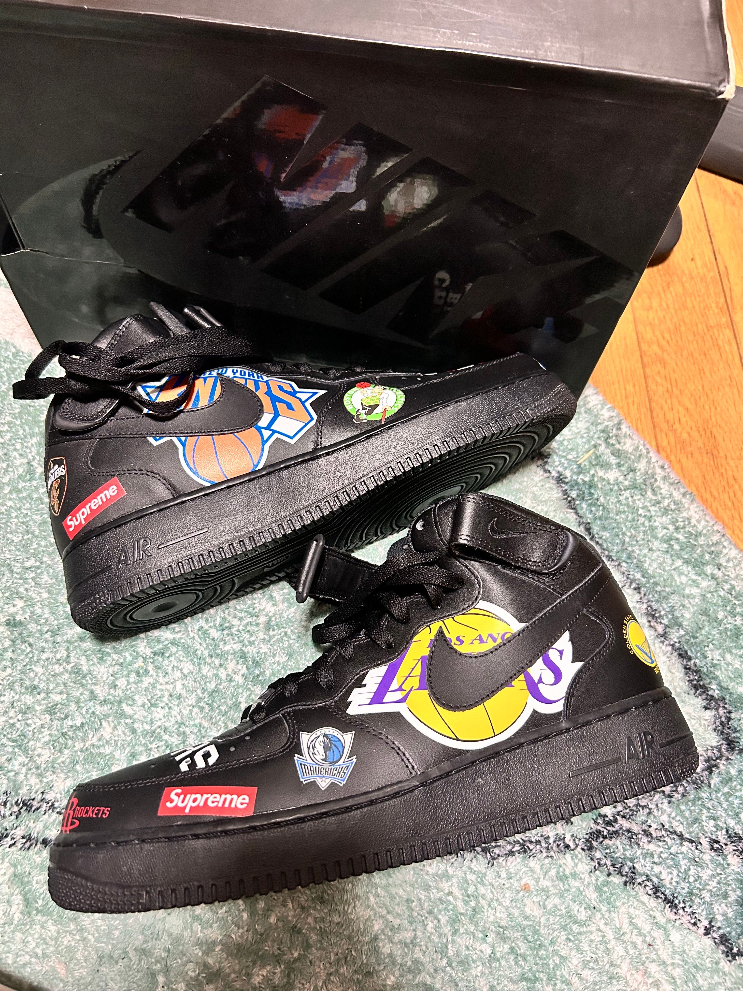 Supreme × NBA × Nike Air Force 1 Mid '07 "Black"