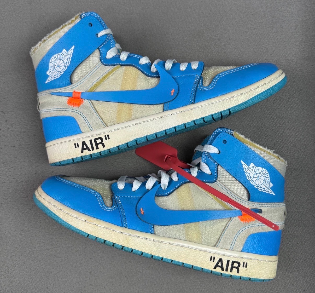 Off-White × Nike Air Jordan 1 High UNC "White/Dark Powder Blue"