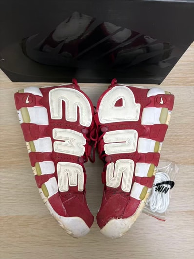 Supreme × Nike Air More Uptempo "White/Red"