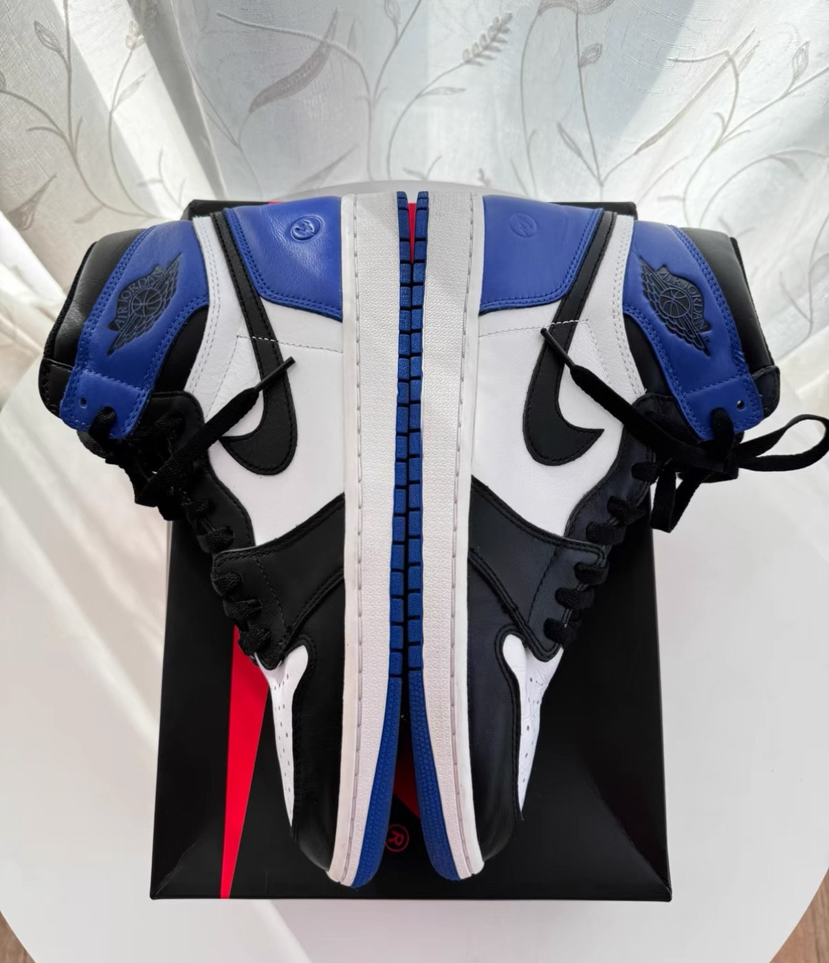 fragment design × Nike Air Jordan 1 Retro High OG "Black/Sport Royal/White"