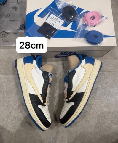 Travis Scott × fragment design × Nike Air Jordan 1 Low OG SP "Military Blue"