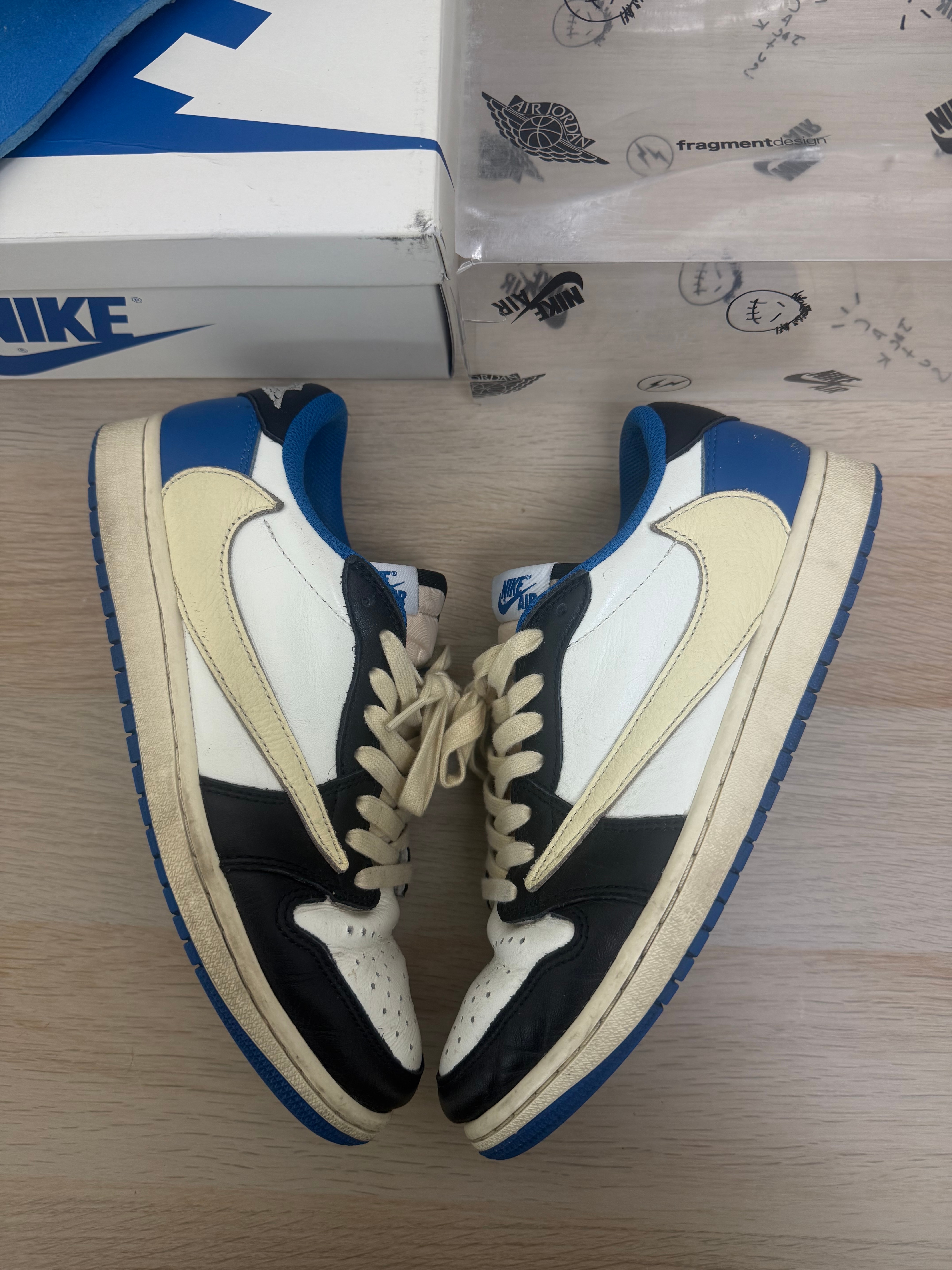 Travis Scott × fragment design × Nike Air Jordan 1 Low OG SP "Military Blue"