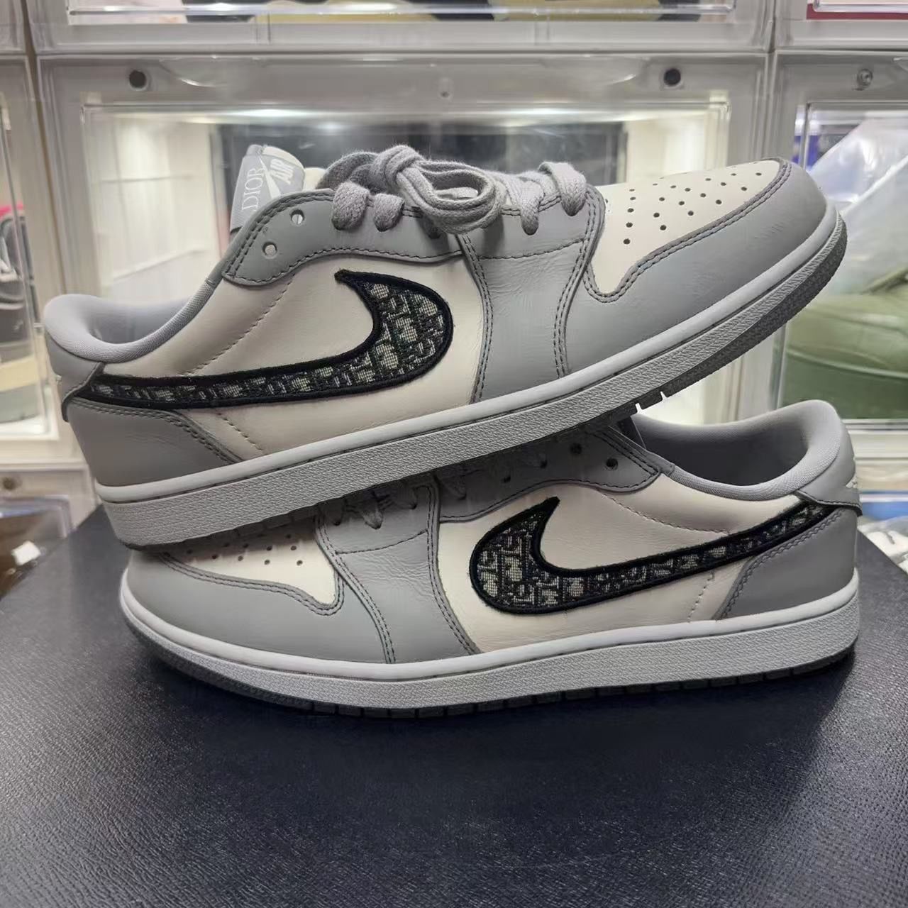 Dior × Nike Air Jordan 1 Low OG "Wolf Grey/Black-Sail-White"
