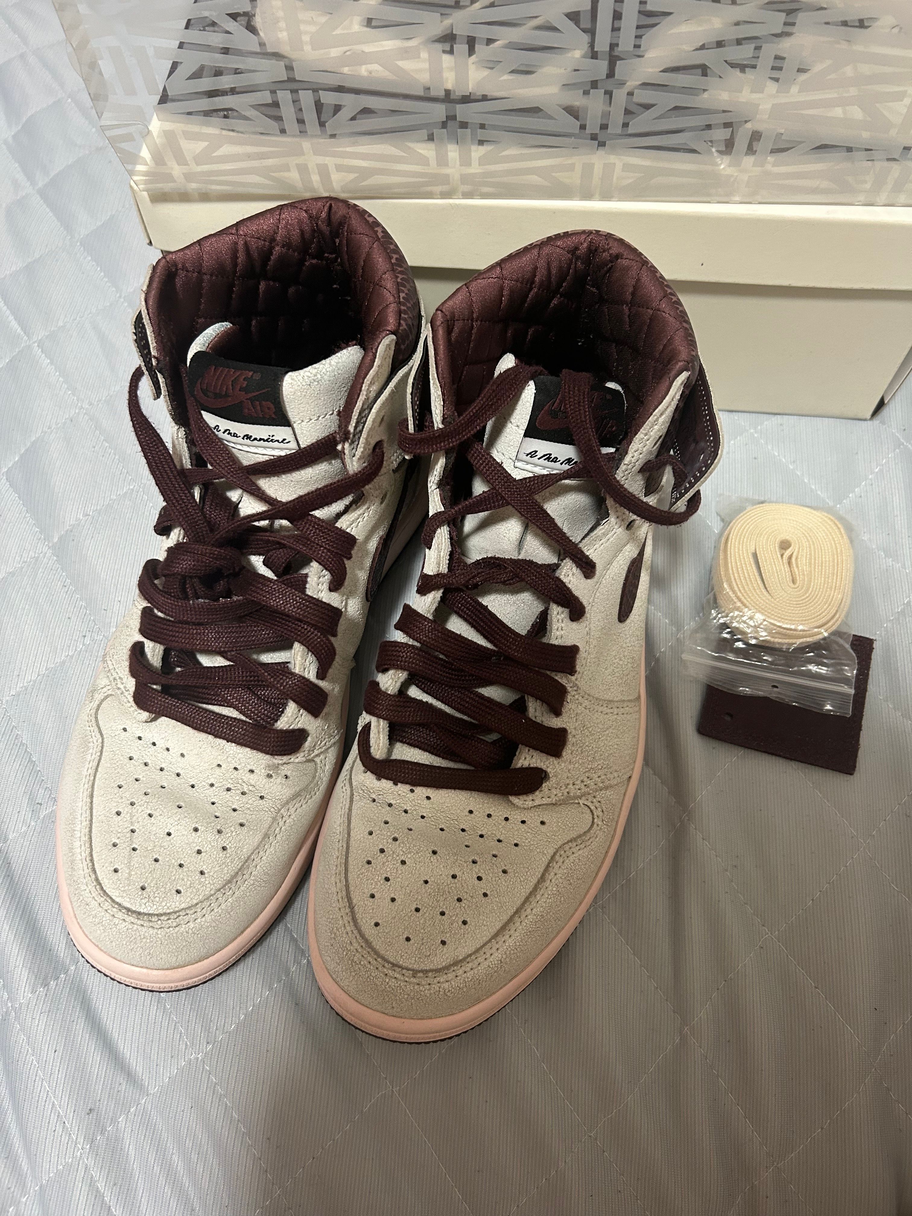 A Ma Maniere × Nike Air Jordan 1 Retro High OG "Sail and Burgundy"