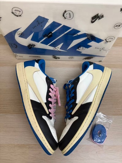 Travis Scott × fragment design × Nike Air Jordan 1 Low OG SP "Military Blue"