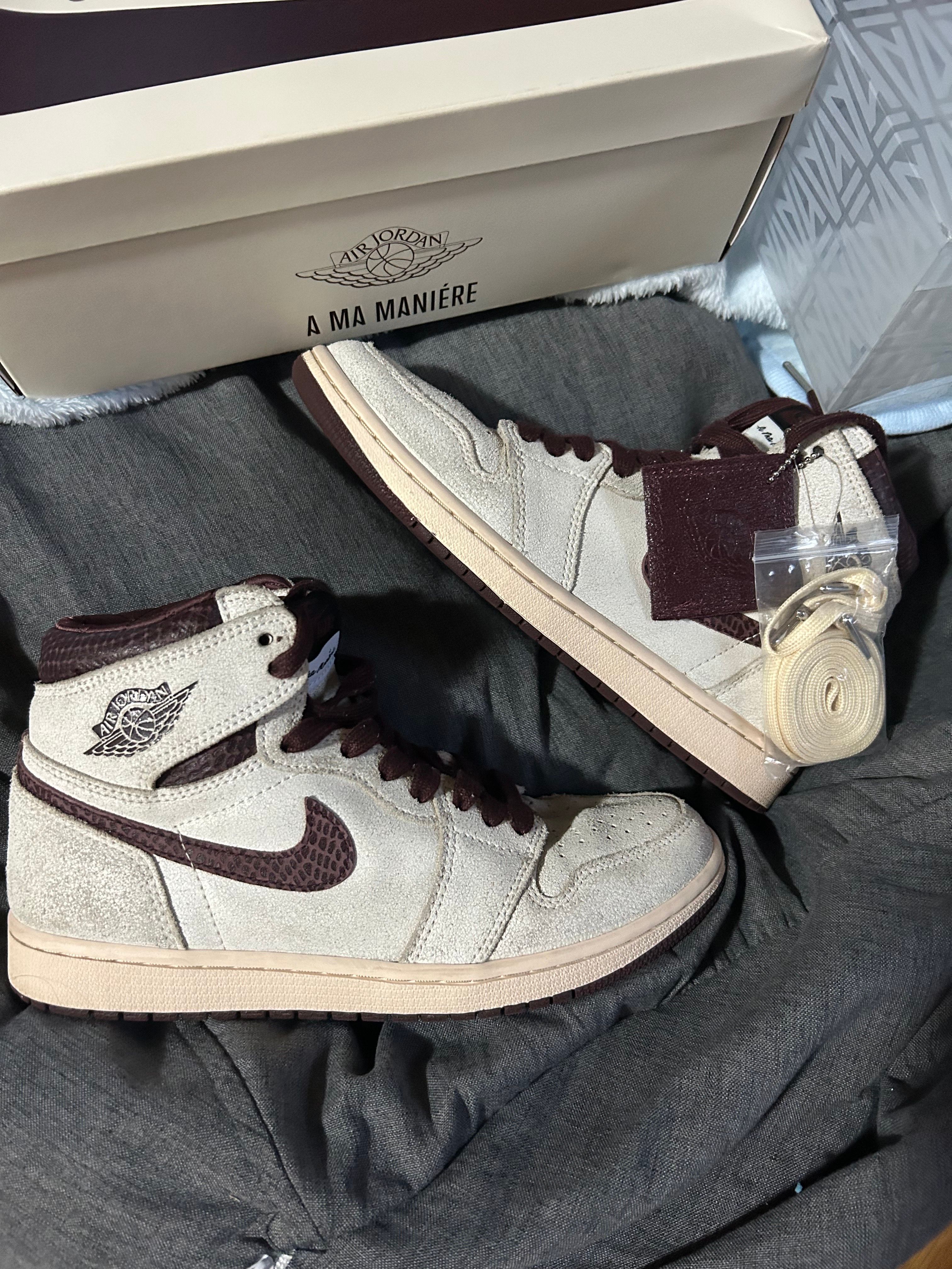 A Ma Maniere × Nike Air Jordan 1 Retro High OG "Sail and Burgundy"