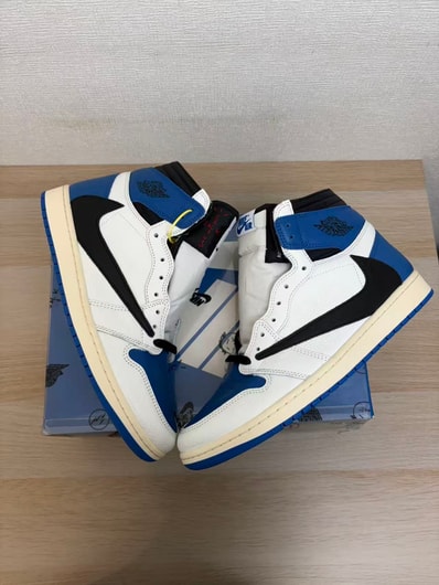 Travis Scott × fragment design × Nike Air Jordan 1 Retro High OG SP "Military Blue"