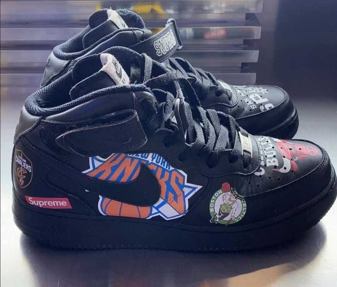 Supreme × NBA × Nike Air Force 1 Mid '07 "Black"