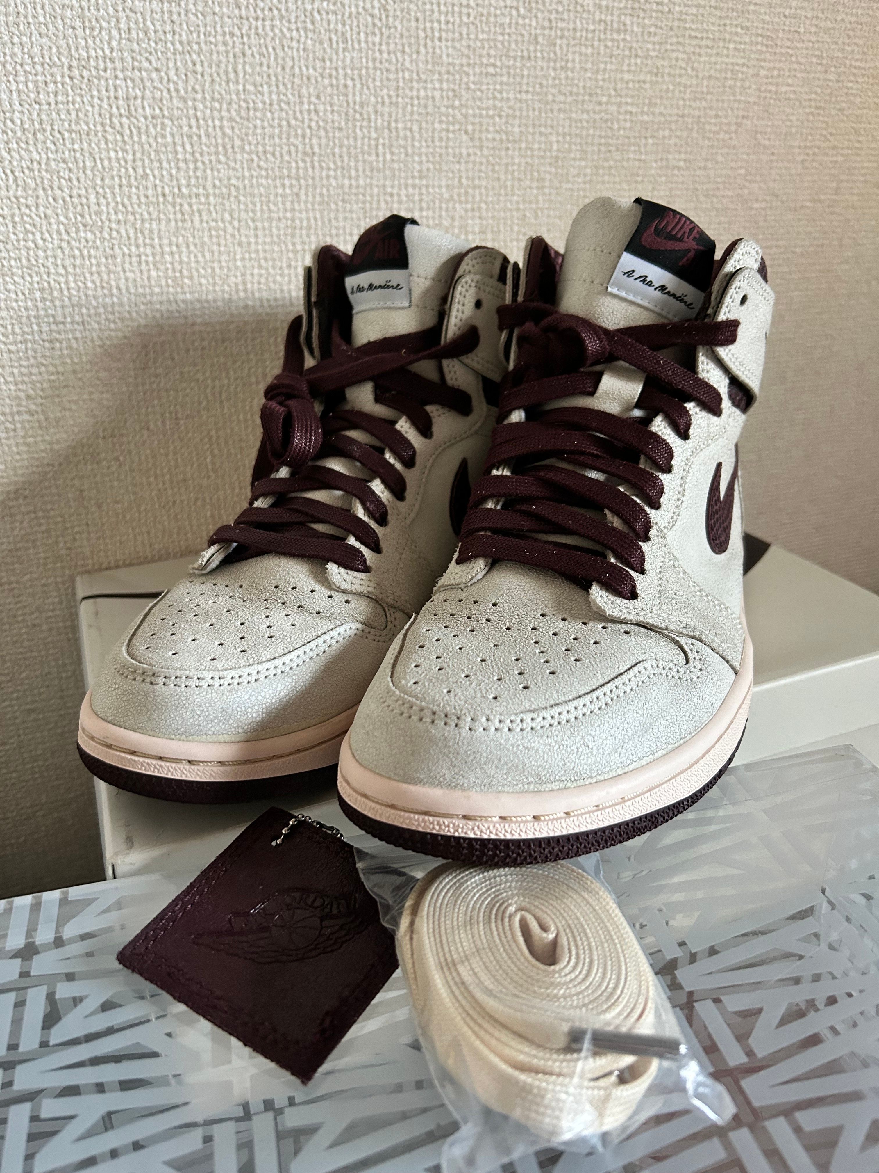 A Ma Maniere × Nike Air Jordan 1 Retro High OG "Sail and Burgundy"