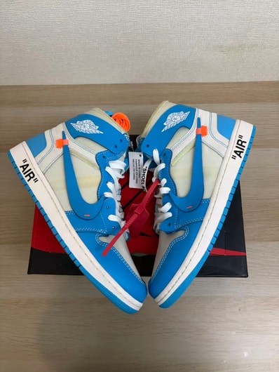 Off-White × Nike Air Jordan 1 High UNC "White/Dark Powder Blue"