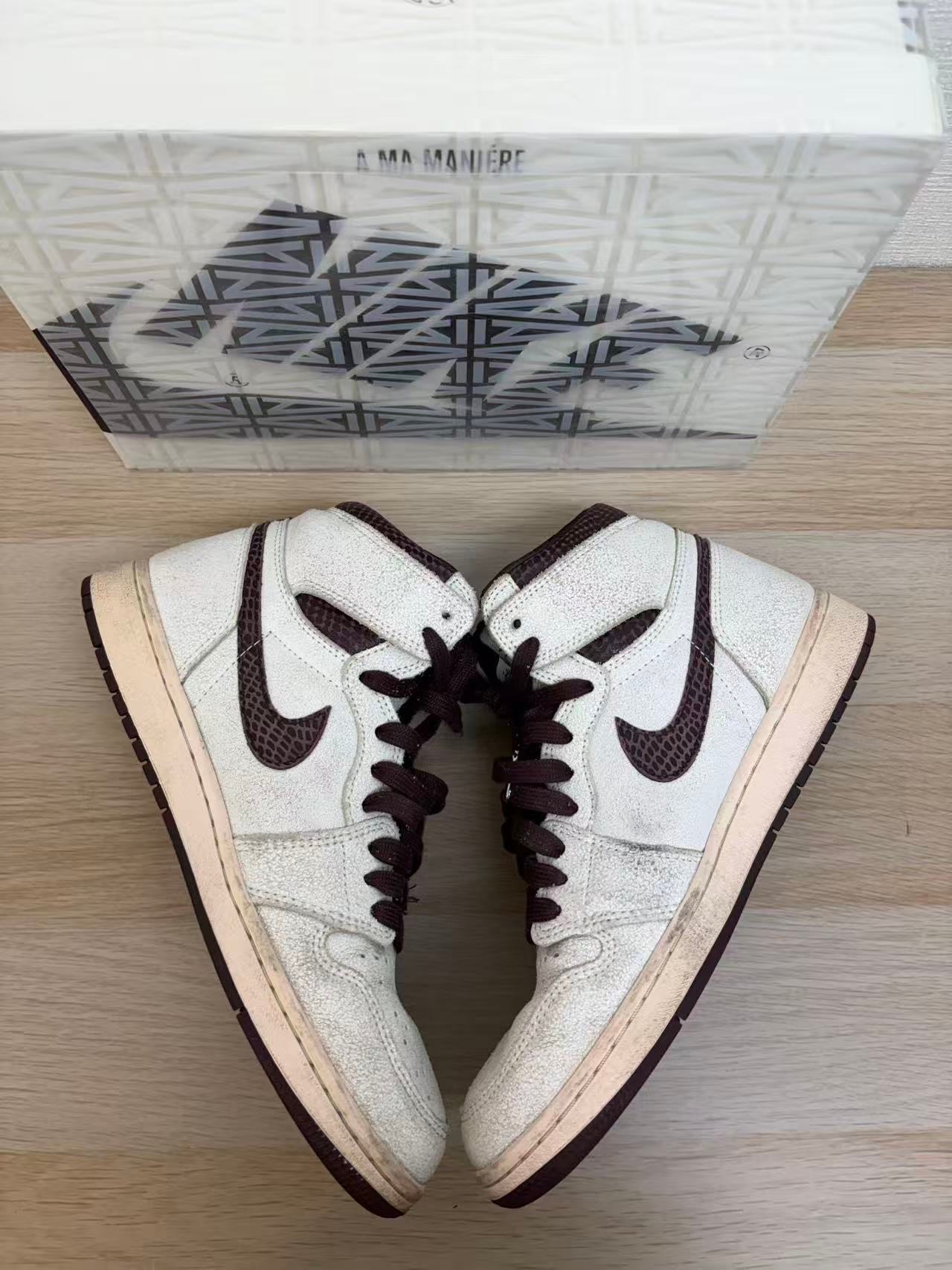 A Ma Maniere × Nike Air Jordan 1 Retro High OG "Sail and Burgundy"