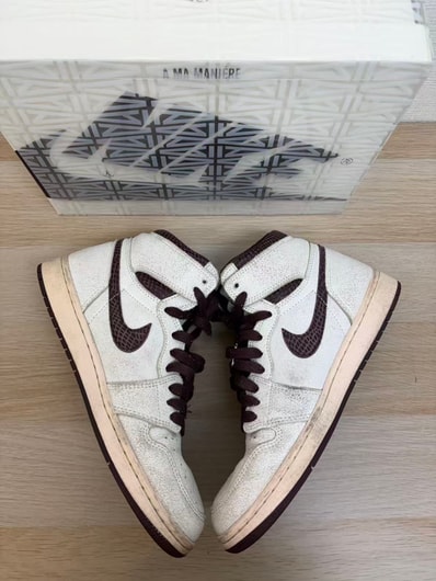 A Ma Maniere × Nike Air Jordan 1 Retro High OG "Sail and Burgundy"