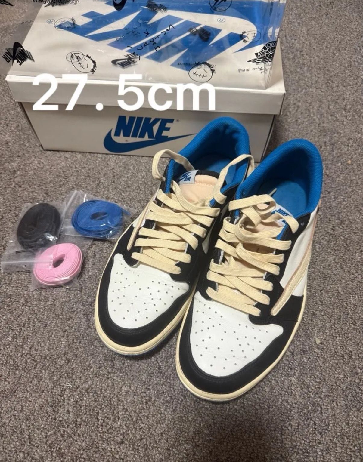 Travis Scott × fragment design × Nike Air Jordan 1 Low OG SP "Military Blue"