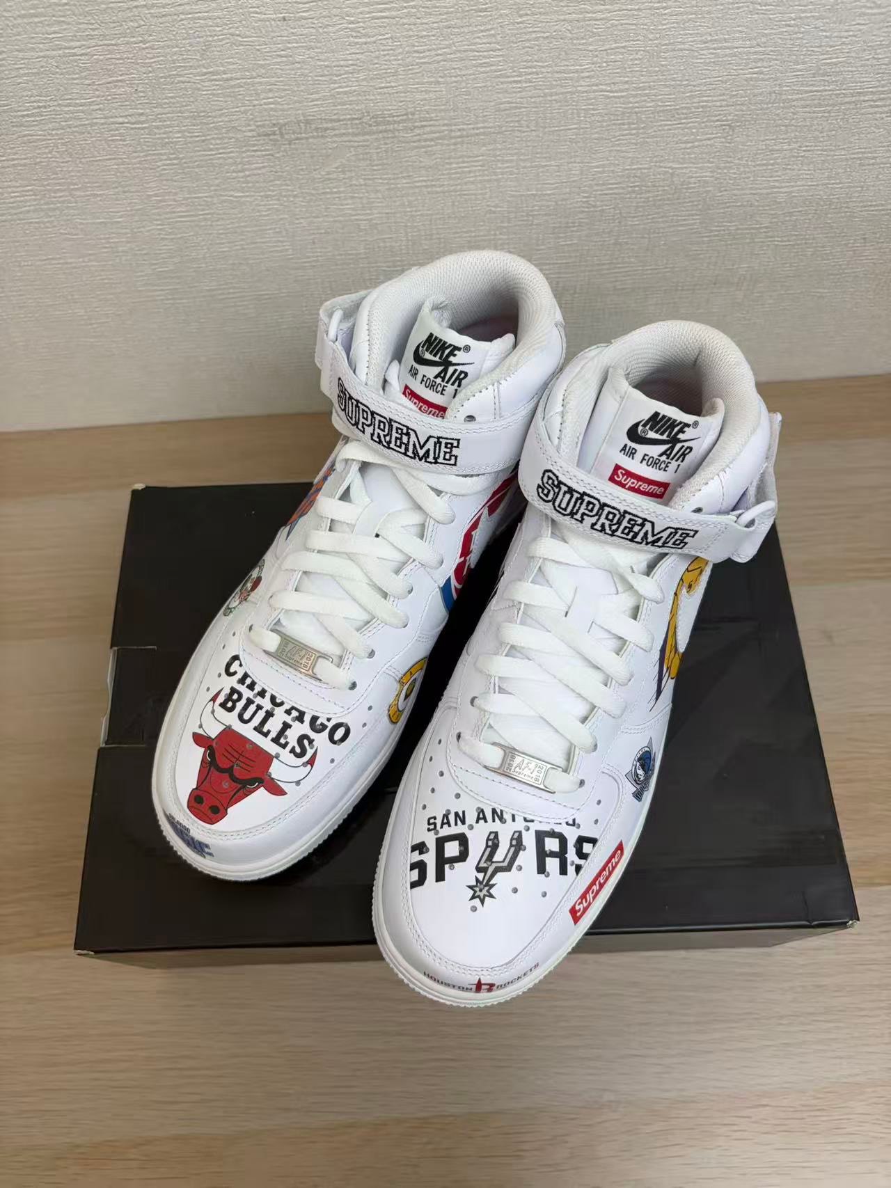 Supreme × NBA × Nike Air Force 1 Mid '07 "White"